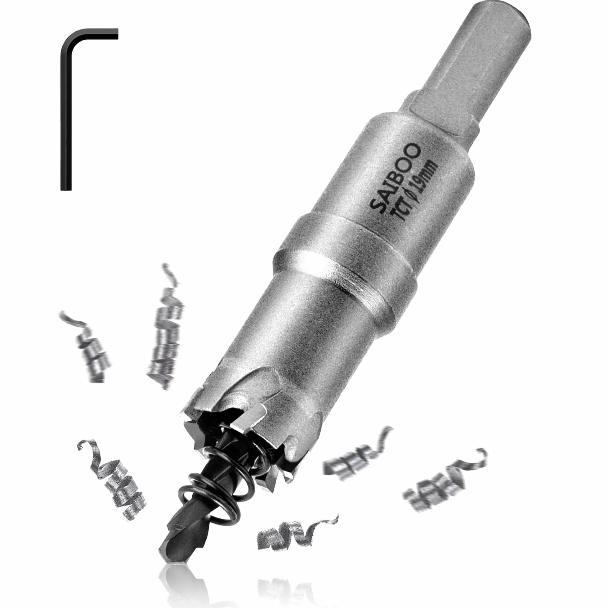 19mm Otwornica z Twardego Metalu Otwornica TCT Wiertło z Twardego Metalu do Stali Nierdzewnej, żelaza, Stopu, Miedzi, Aluminium