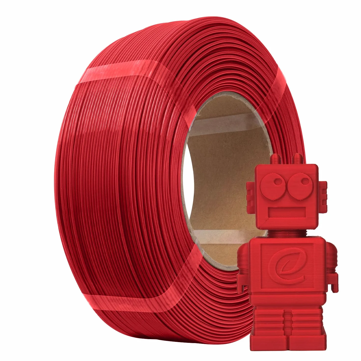 eSUN PLA Refill Filament 1,75 mm, bezszpulowy filament do druku 3D, dokładność wymiarowa +/- 0,05 mm, szpula 1 kg (2,2 LBS), szybki filament PLA do drukarek szybkobieżnych (Ognista czerwień, 1KG)