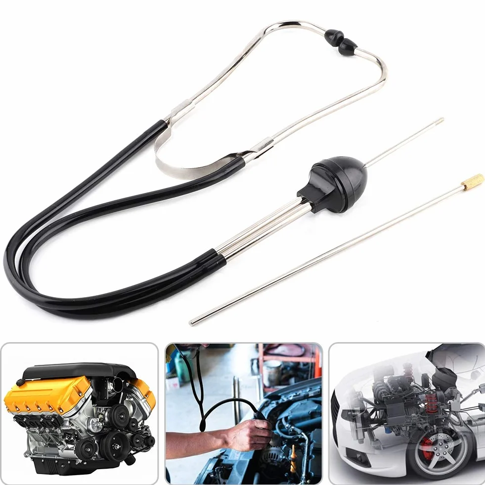 Stetoskop mechanika samochodowego, Fydun stetoskop mechaniki samochodowej ze stali nierdzewnej Narzędzie diagnostyczne silnika samochodowego Narzędzie do słuchu