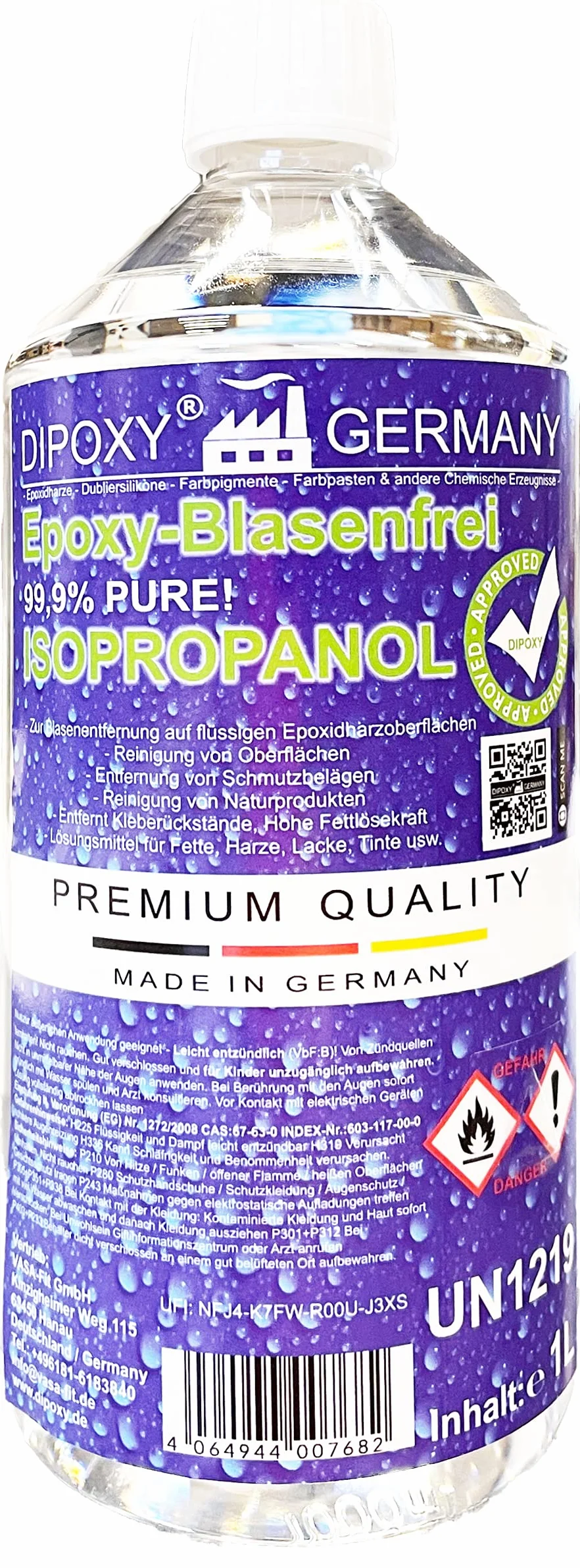 1L Izopropanol 99,9% rozpuszczalnik IPA alkohol izopropylowy 2-propanol środek czyszczący