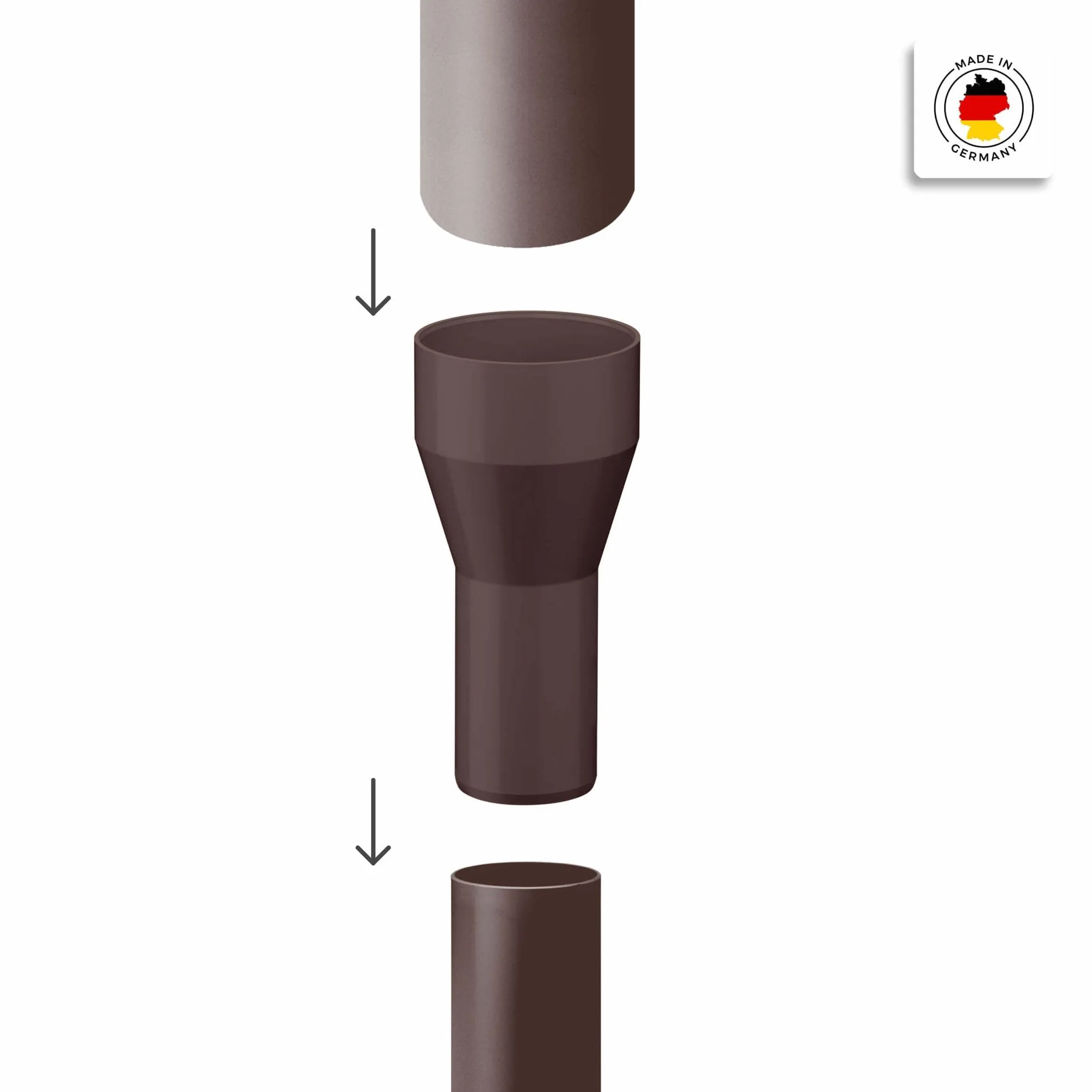 INEFA Reduktor rury spustowej PVC 100/75mm ciemnobrązowy Akcesoria do rur spustowych