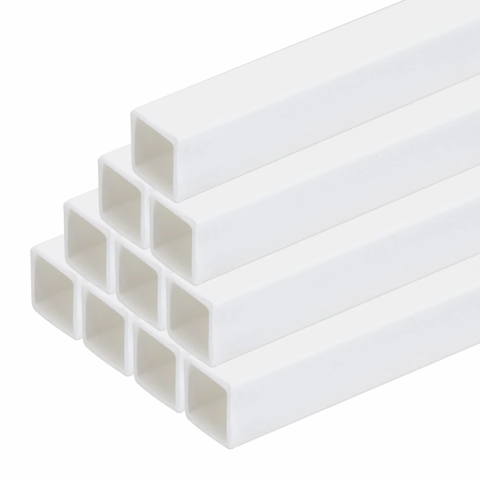 QUARKZMAN 10 szt., rura plastikowa, model ABS, kwadratowa tuba 10x10x250mm, biała, łatwa w obróbce do tworzenia modeli architektonicznych