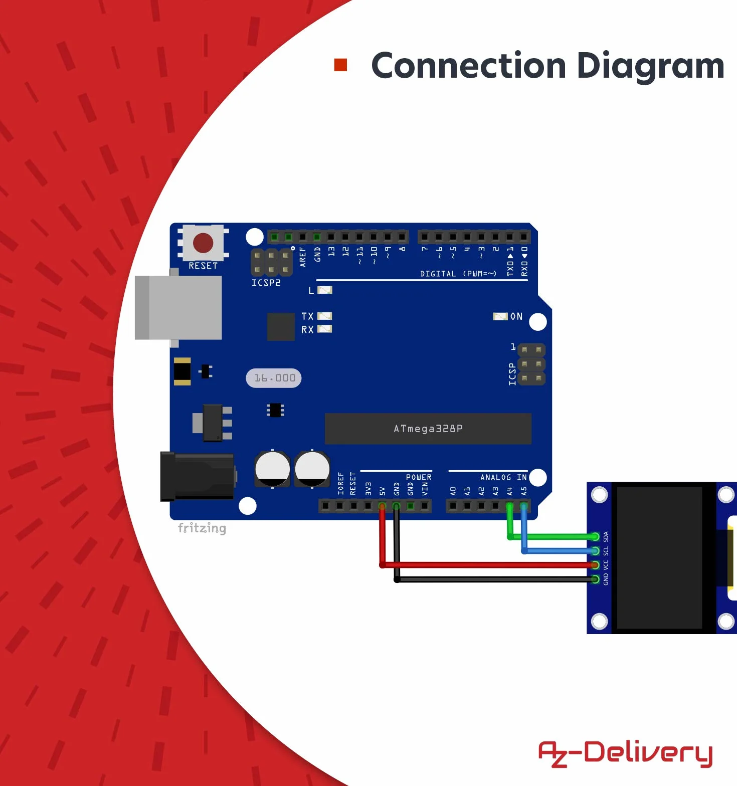 AZDelivery 0,96 cala OLED wyświetlacz I2C 128 x 64 pikseli I2C ssd1306 moduł wyświetlacza ekranu z białymi znakami kompatybilny z Arduino i Raspberry Pi w tym e-book!
