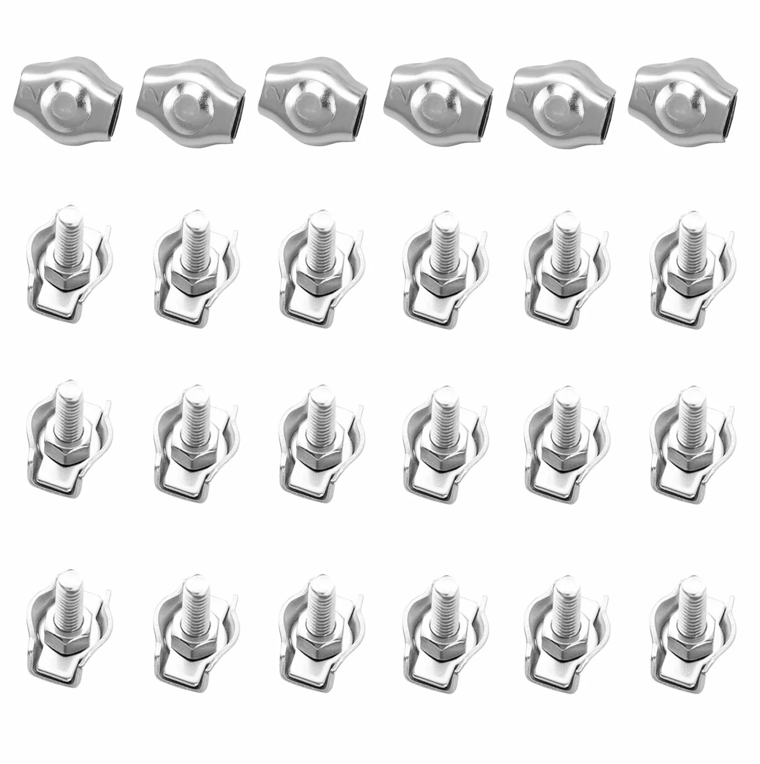 Zacisk Simplex do lin drucianych 2 mm, stal nierdzewna, M2, 24 sztuki