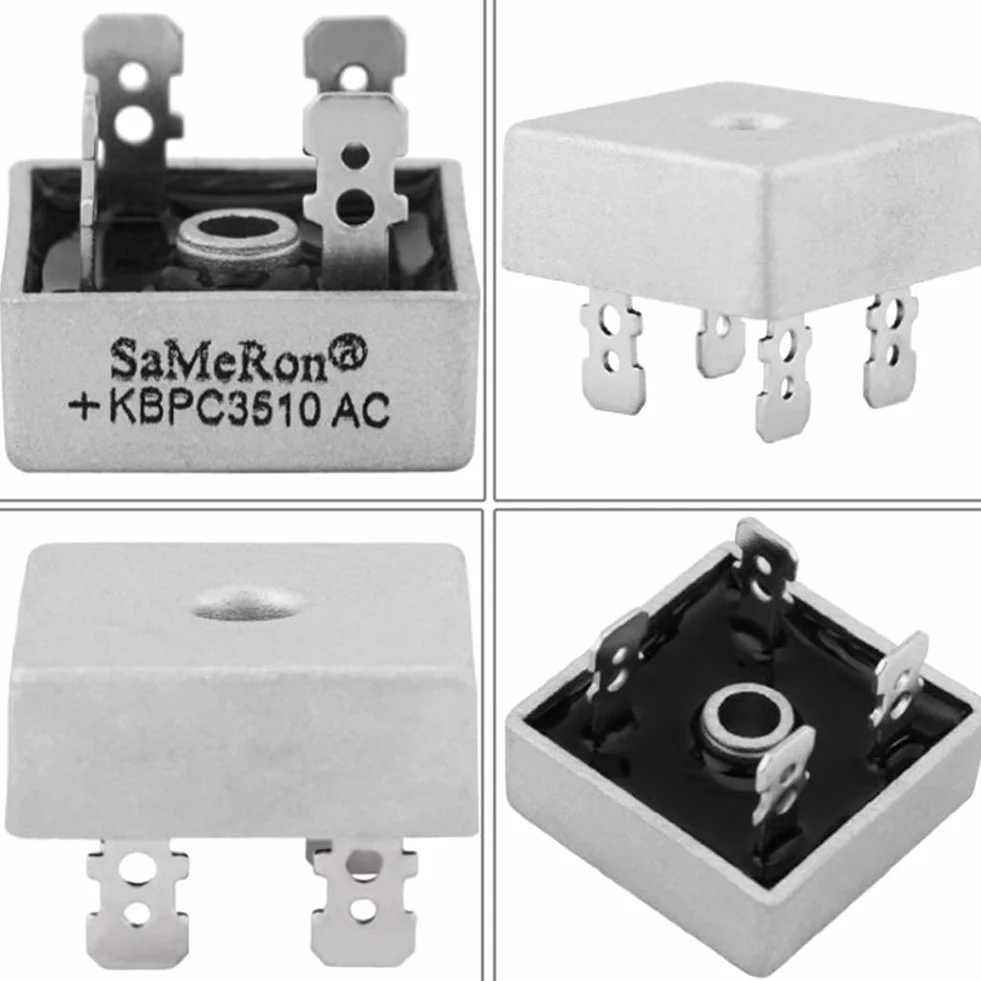 Mostek prostowniczy silikonowy, 10 sztuk KBPC3510 35A 1000V w metalowej obudowie Mostek prostowniczy silikonowy do prostowania jednofazowego