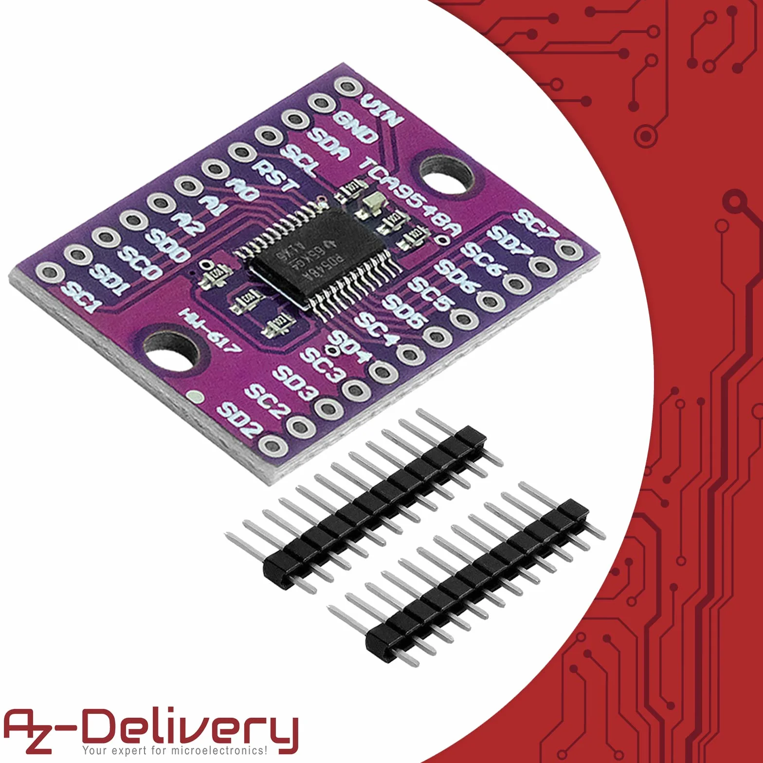 AZDelivery PCA9548A I2C 8-kanałowy multiplekser kompatybilny z Arduino