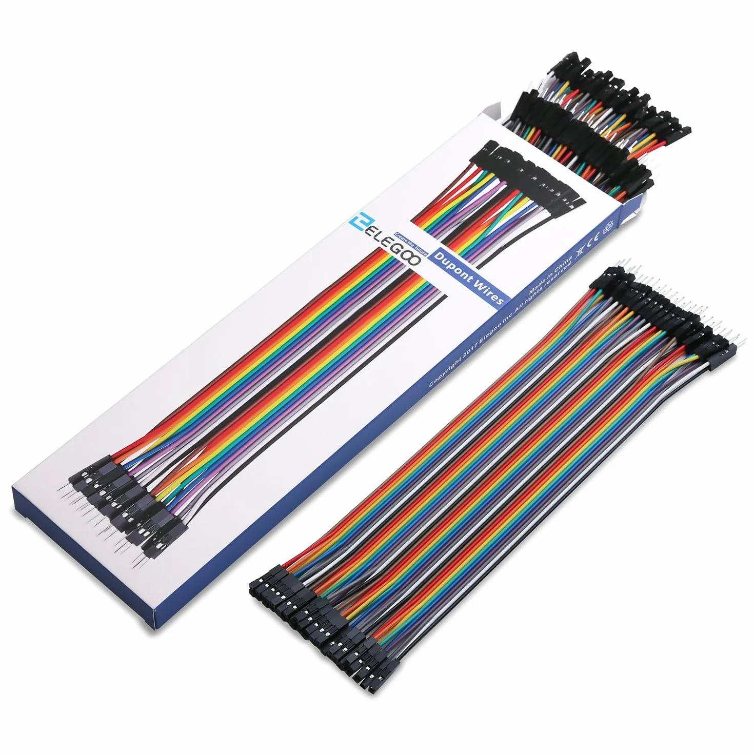 ELEGOO Zworka kablowa 28 AWG Mostki Przewodowe 40 x 20 cm Zestaw 3 szt. dla Arduino Raspberry Pi