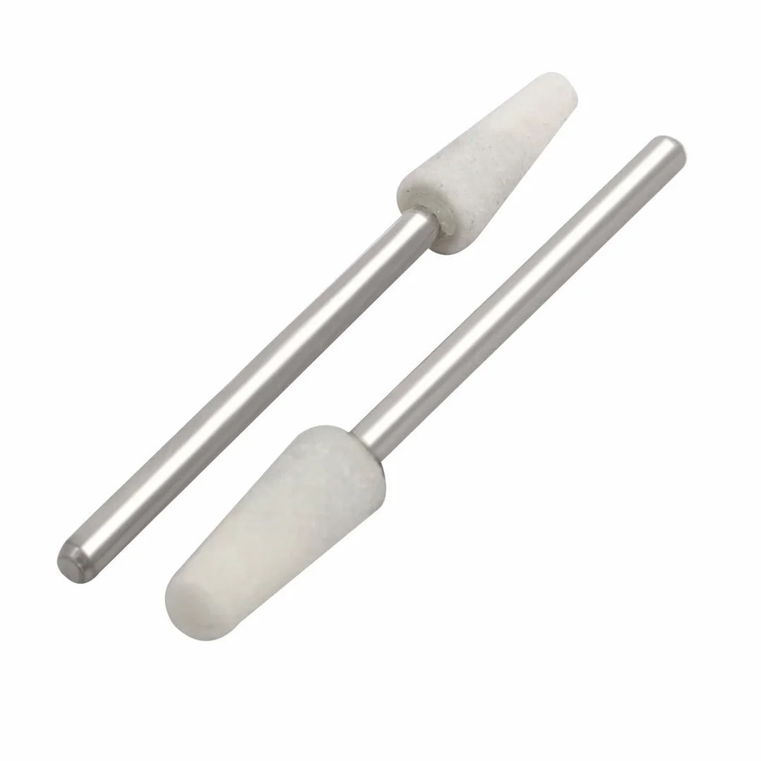 sourcingmap® 2,35 mm chwyt 5 mm średnica stożkowa trzpień zamontowany punkt szlifowania biały 10 szt.
