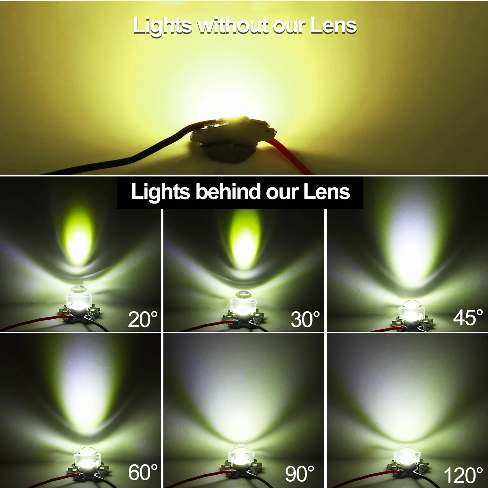 PATIKIL Wypukłe soczewki LED 12 mm, 36 sztuk, kąt świecenia 120 stopni, PMMA, akrylowe, wypukłe soczewki kondensatorowe, do lamp LED 1 W, 3 W, koraliki na podczerwień, przezroczyste