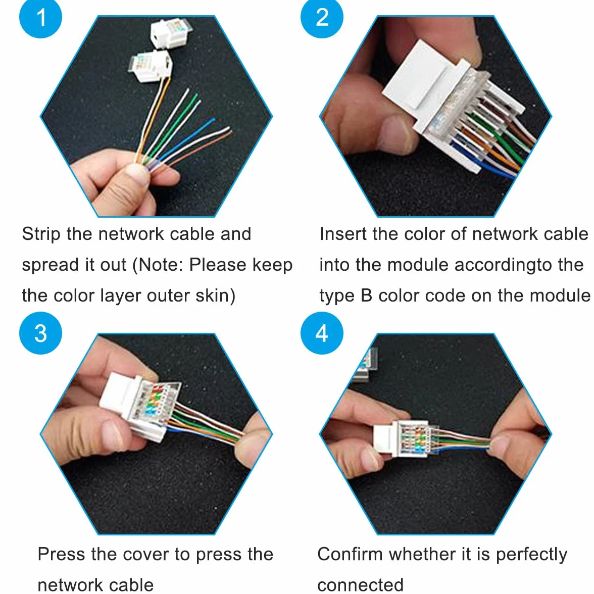 Xiatiaosann Keystone RJ45 Jack Cat6, 10 sztuk łącznik, sieciowy Ethernet Wall Jack Inline Cat6 sieciowy kompatybilny z katem 5/5e/6