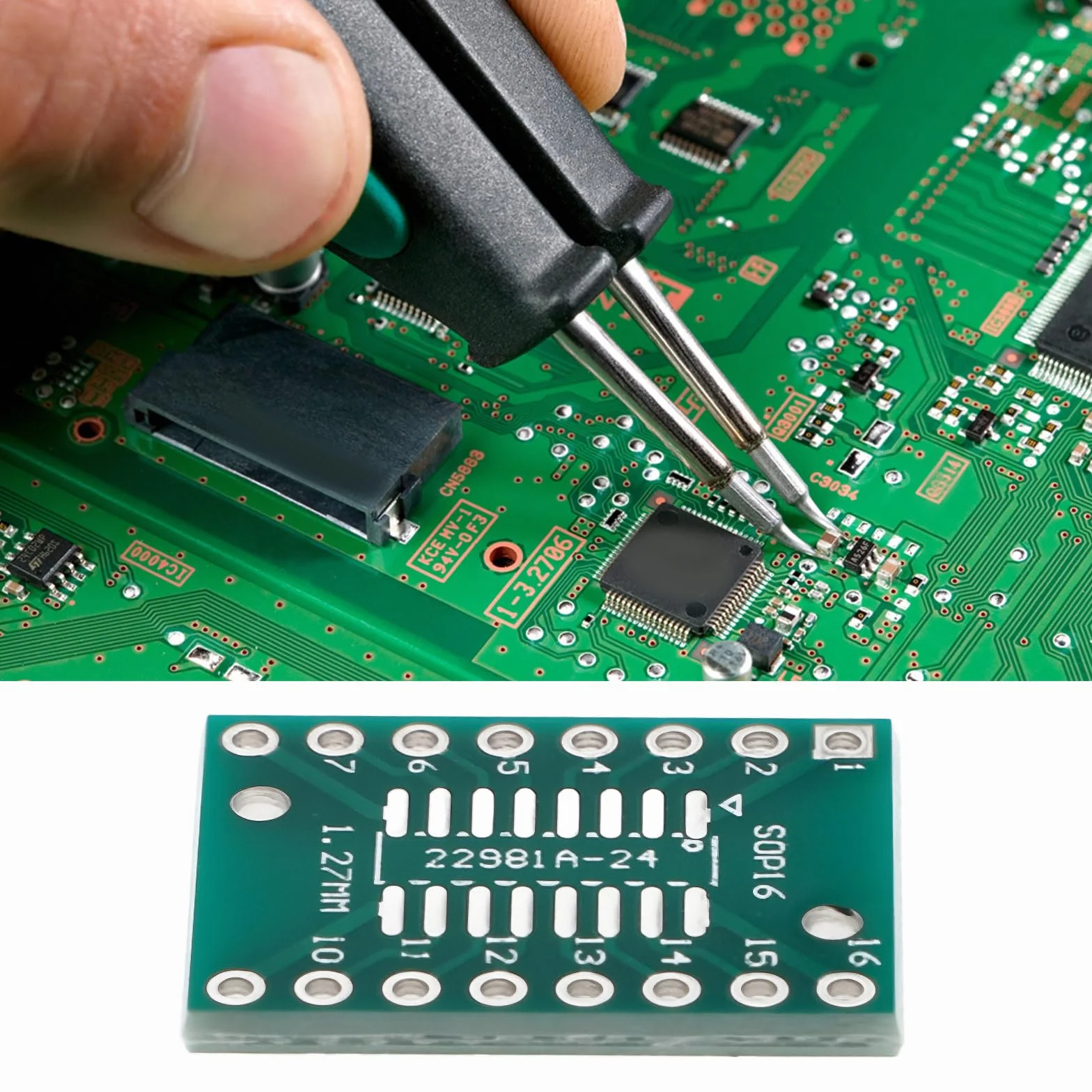 Płytka PCB SOP16 TSSOP16 do DIP-16 21 x 16 mm do modernizacji komponentów SMD