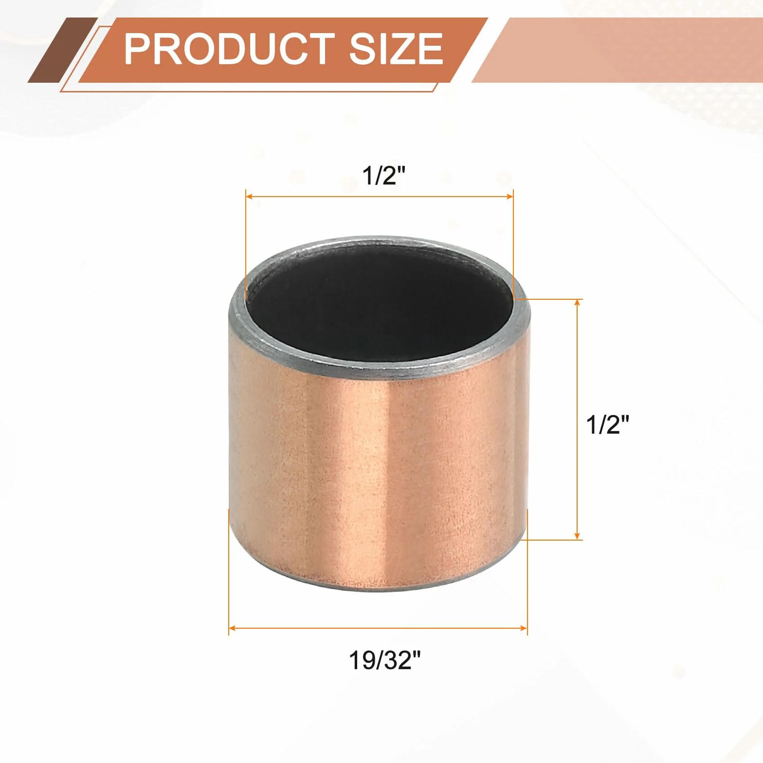 Łożyska ślizgowe 1/2" otwór x 19/32" zewnętrzna x 1/2" długość samosmarujące tuleje