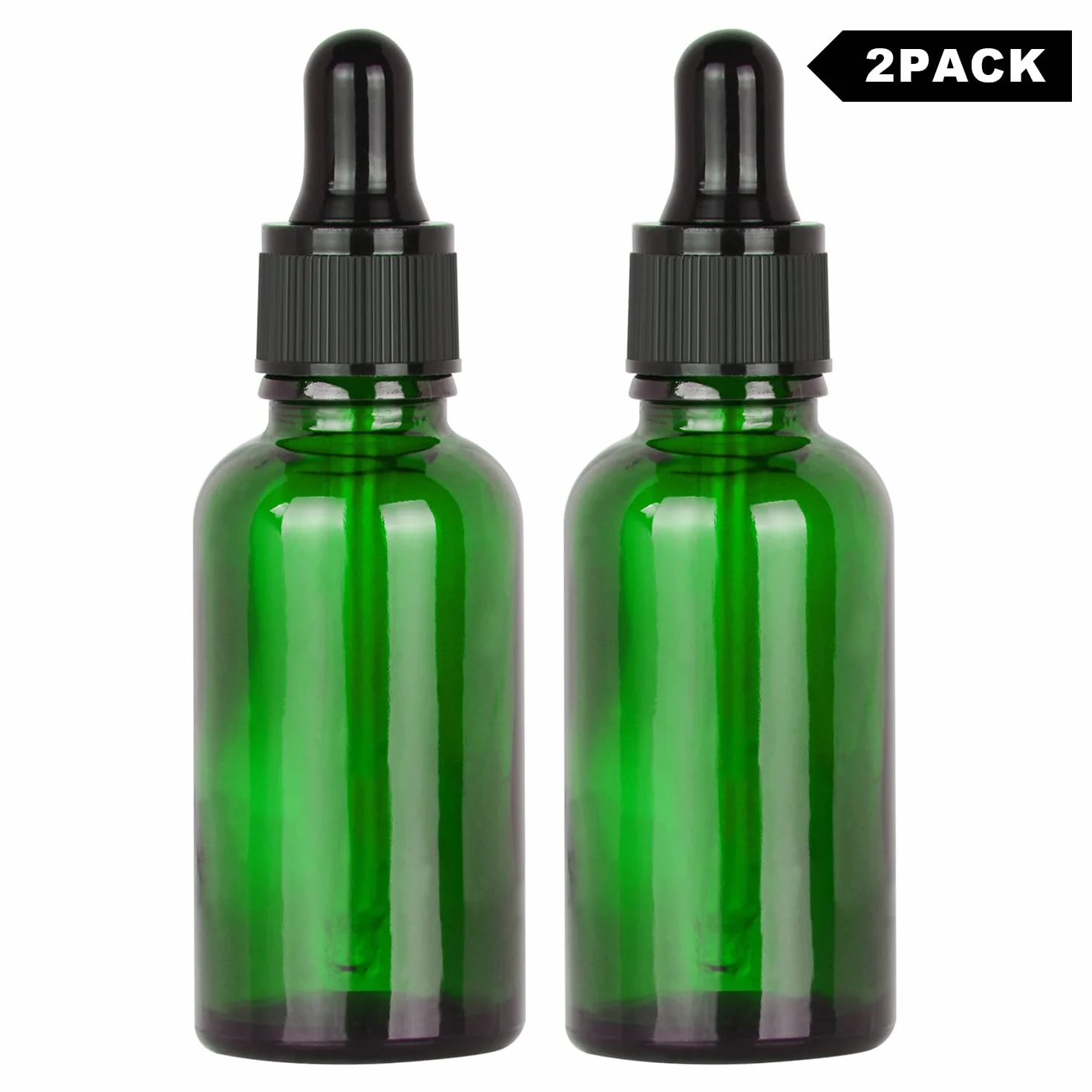 stonylab Zestaw 2 Szklanych Butelek z Kroplomierzem 30 ml, Zielony Pusta Butelka z Szklanym Kroplomierzem, Wewnętrzną Zatyczką i Etykietą do Roztworów Laboratoryjnych