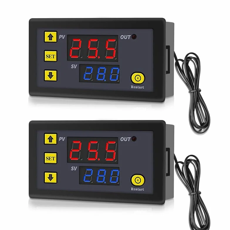 GERUI 2 sztuki W3230 20 A DC 12 V cyfrowy regulator temperatury, cyfrowy termostat, przełącznik temperatury 50-120℃ z sondą czujnika NTC 10K