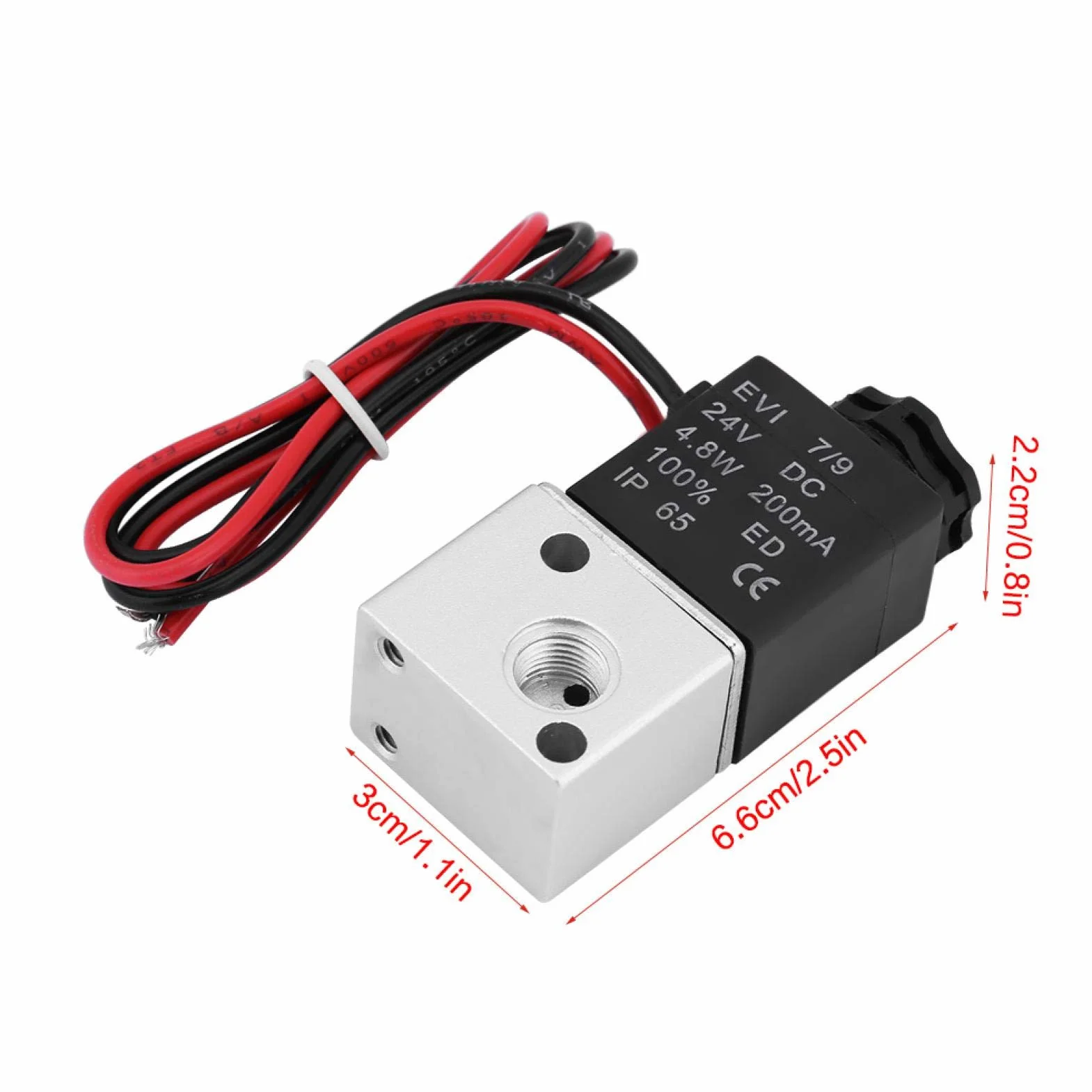 Elektrozawór powietrza 3V1-06 DC24V 1/8" 3-drożny 2-pozycyjny BSP normalnie zamknięty