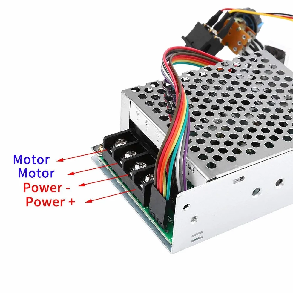 Walfront Kontroler prędkości silnika DC 10V-55V PWM szczotkowy sterownik regulowany CW CCW odwracalny