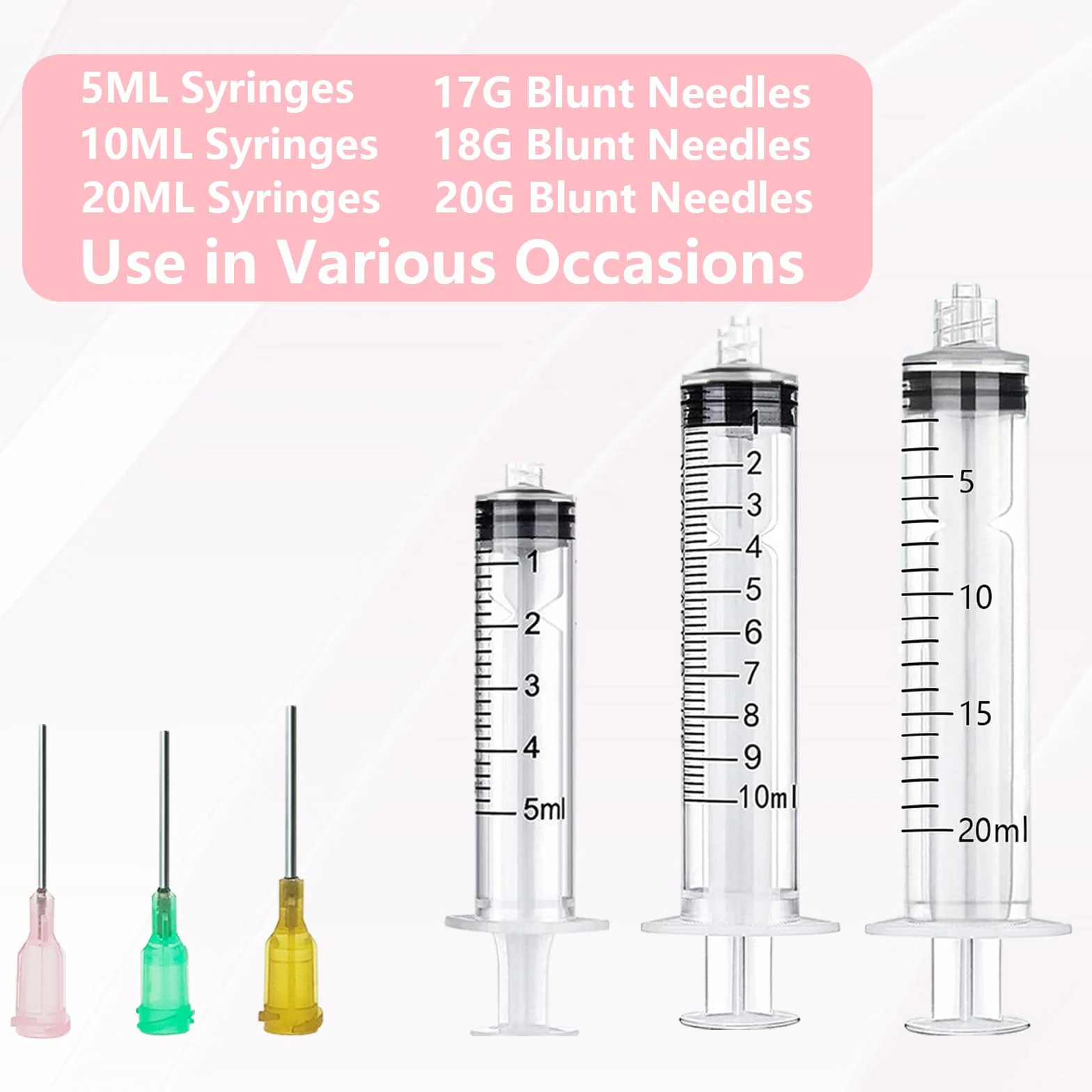 Strzykawka z igłą 5ML 10ML 20ML Igły do ​​strzykawek Strzykawki do siary Strzykawki Igły Kaniule Tępe 17G 18G 20G do kleju laboratoryjnego Przemysłowe laboratoria naukowe
