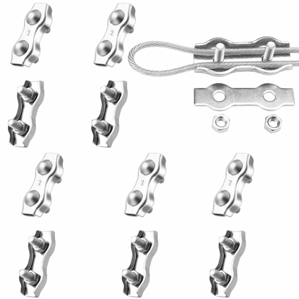 Zacisk M2 Duplex do lin metalowych ze stali nierdzewnej 304, 2 mm