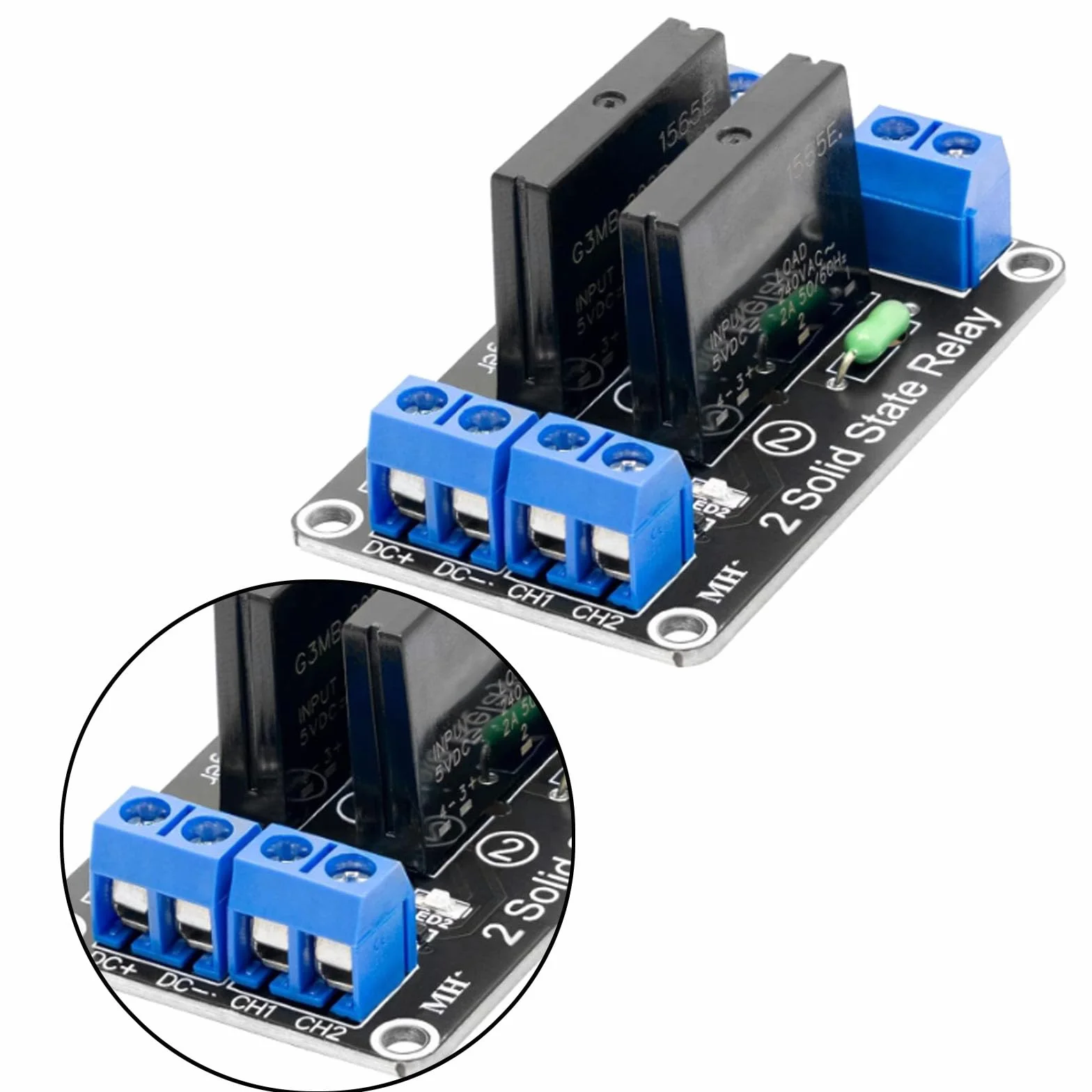 3 x 2-kanałowy moduł przekaźnika 5 V DC Solid State Relay kompatybilny z Arduino i Raspberry Pi, Low Level Trigger Power Switch Relay Board