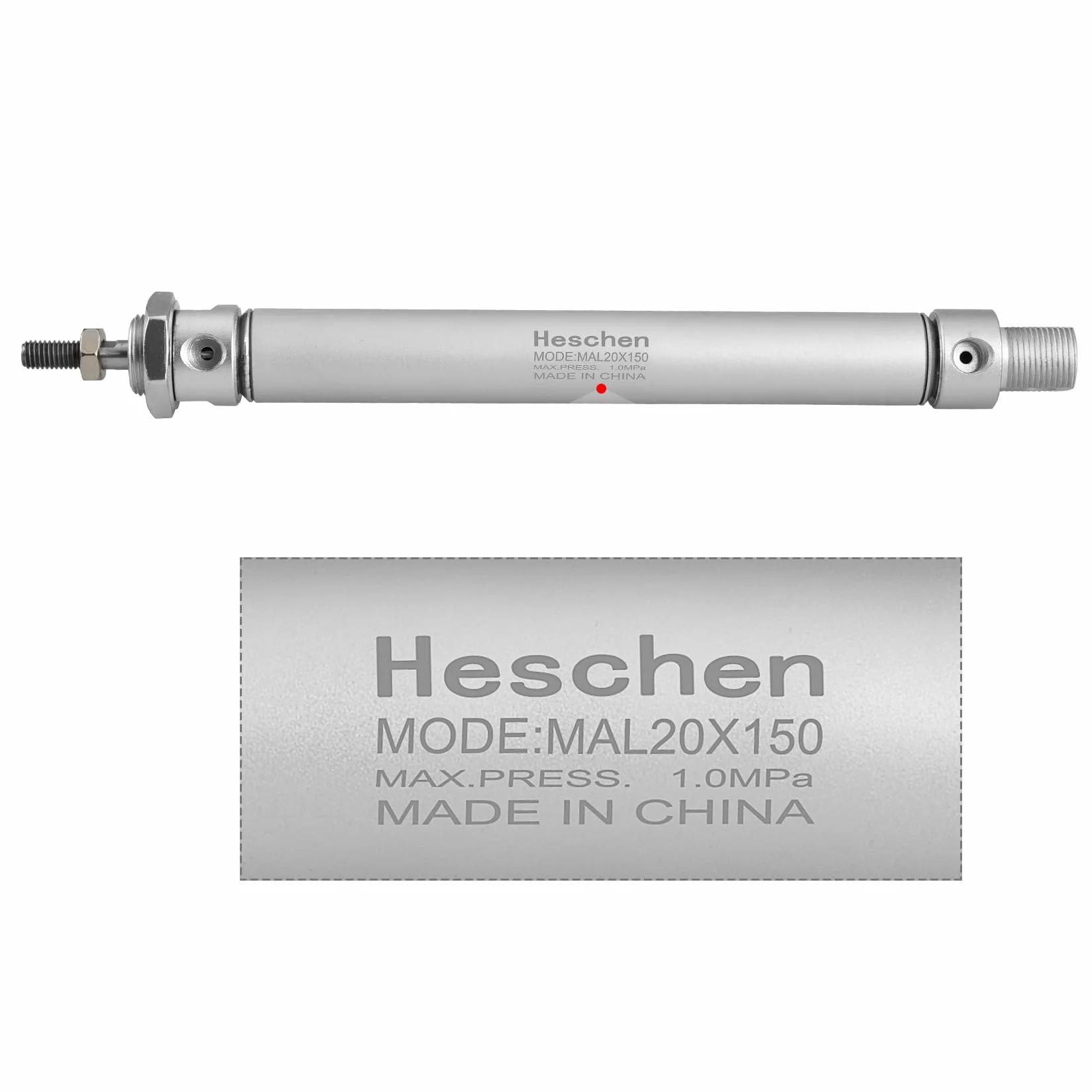 Heschen Pneumatyczny cylinder MAL 20-150 PT1/8 20 mm otwór 150 mm skok dwustronnego działania