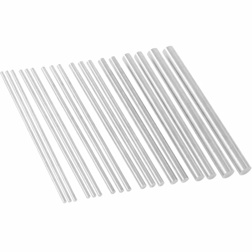 Glarks 18 szt. aluminiowych okrągłych prętów średnica 2,5-8 mm długość 100 mm
