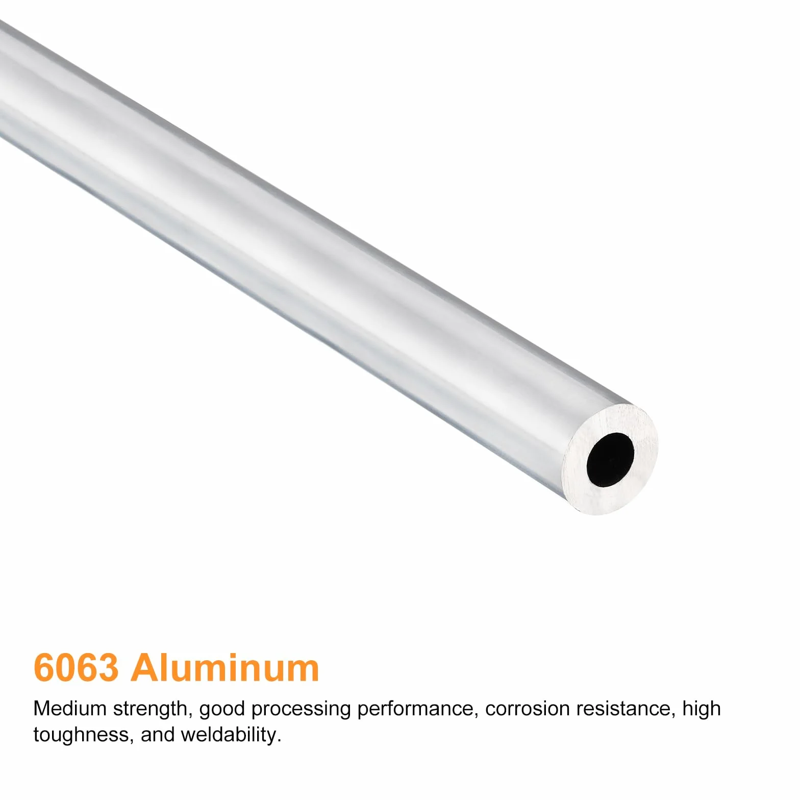 QUARKZMAN 6063 aluminiowa rura okrągła, średnica zewnętrzna 10 mm, średnica wewnętrzna 5 mm, długość 400 mm, rurociąg do projektów przemysłowych DIY