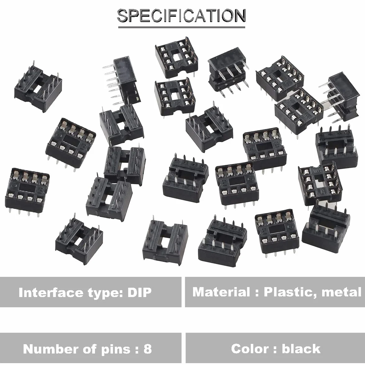 Cokół 8-biegunowy DIP-IC 2,54 mm adapter gniazda IC z trzpieniem cynowym do eksperymentów elektronicznych