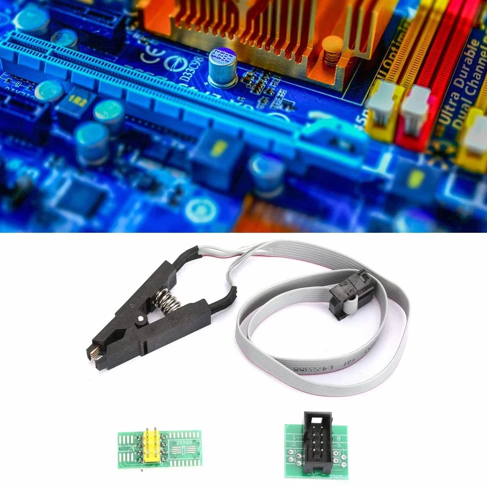Klipy Testowe IC Adapter Gniazda SOIC8 SOP8 Flash Chip z Modułem Płytki Adaptera Gniazda do Programowania Kabli