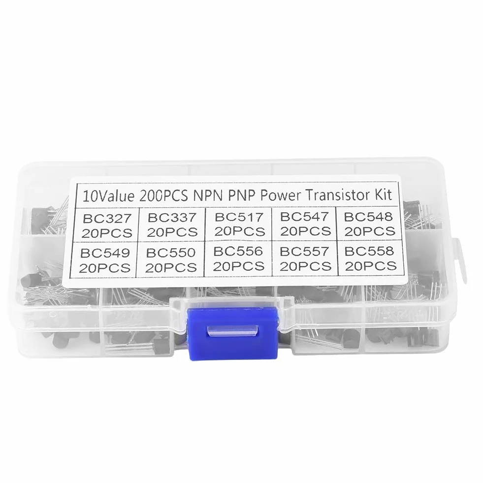Zestaw tranzystorów NPN PNP TO-92 BC327-BC558 200 szt. 10 wartości