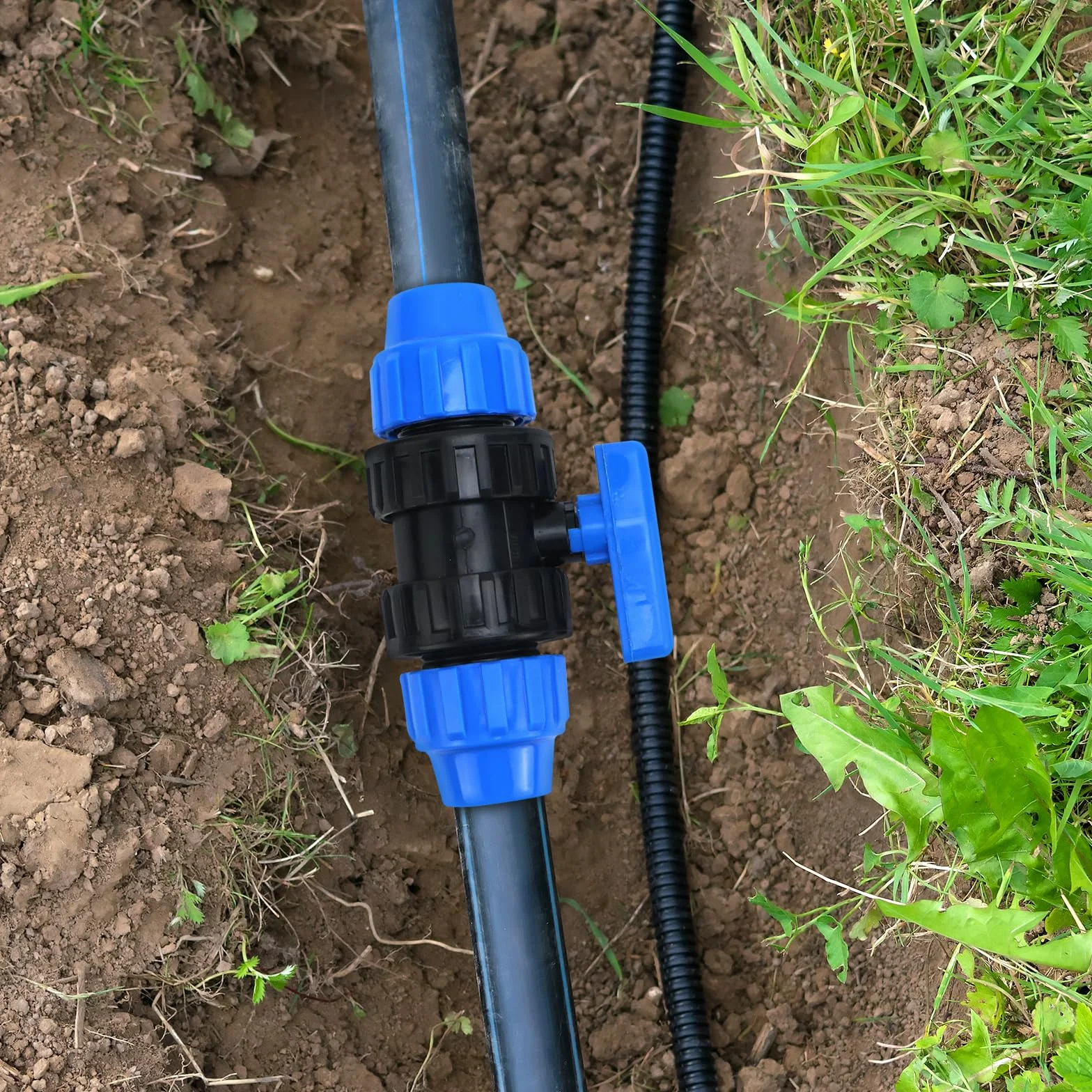 Złączka PP 32 mm, złącze śrubowe zaciskowe, PCW, zawór kulowy do rury PE, złącze zaciskowe do wody pitnej, tworzywo sztuczne, szybkozłącze do przyłączy węża, zawór kulowy