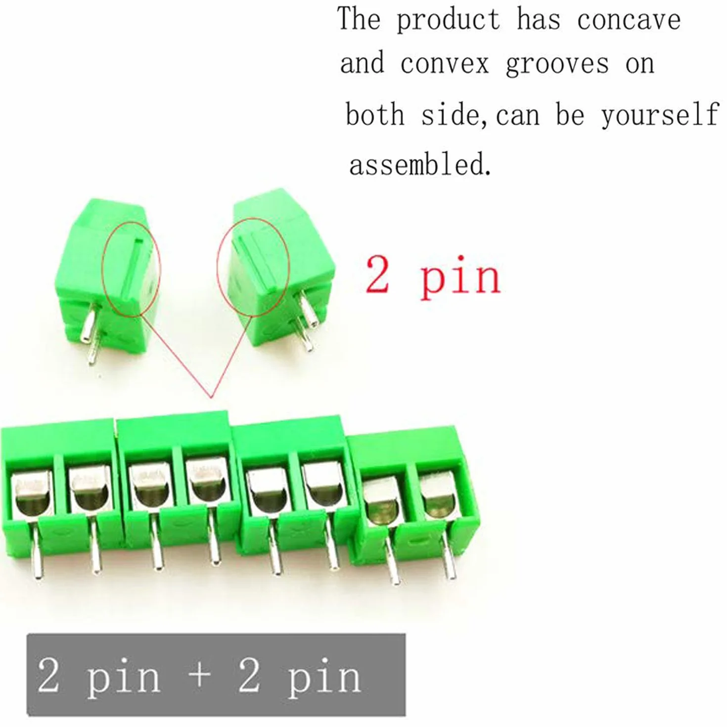 RUNCCI-YUN 100PCS300V10A 5mm Pitch PCB Mount Screw Terminal Block