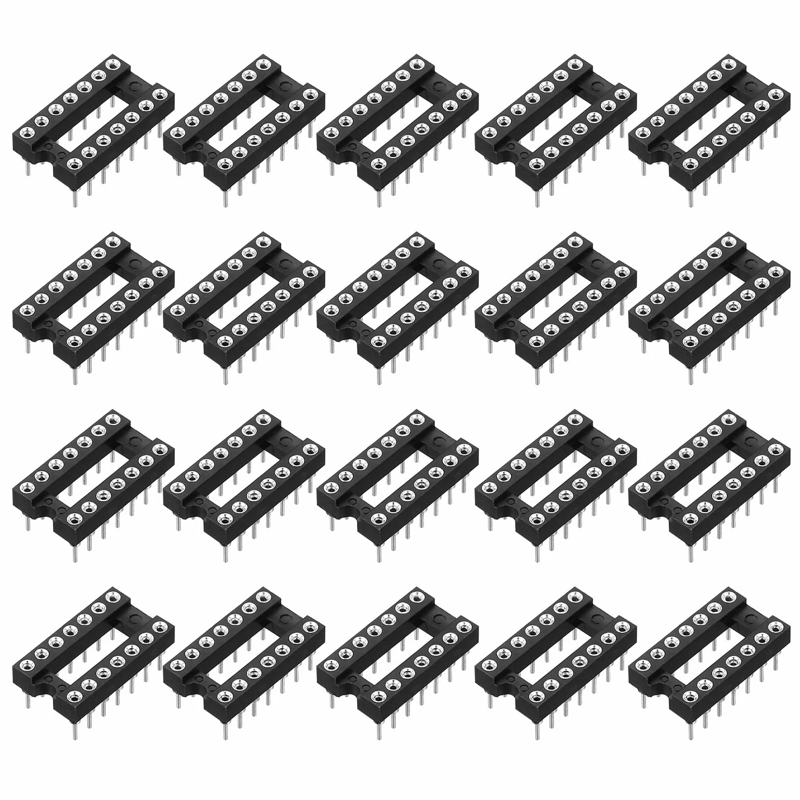 QUARKZMAN 30 sztuk DIP IC Chip Socket Adapter 14 Pin IC Asortyment Kit 2,54 mm/0,1" Pitch do projektu Breadboard, PCB Design
