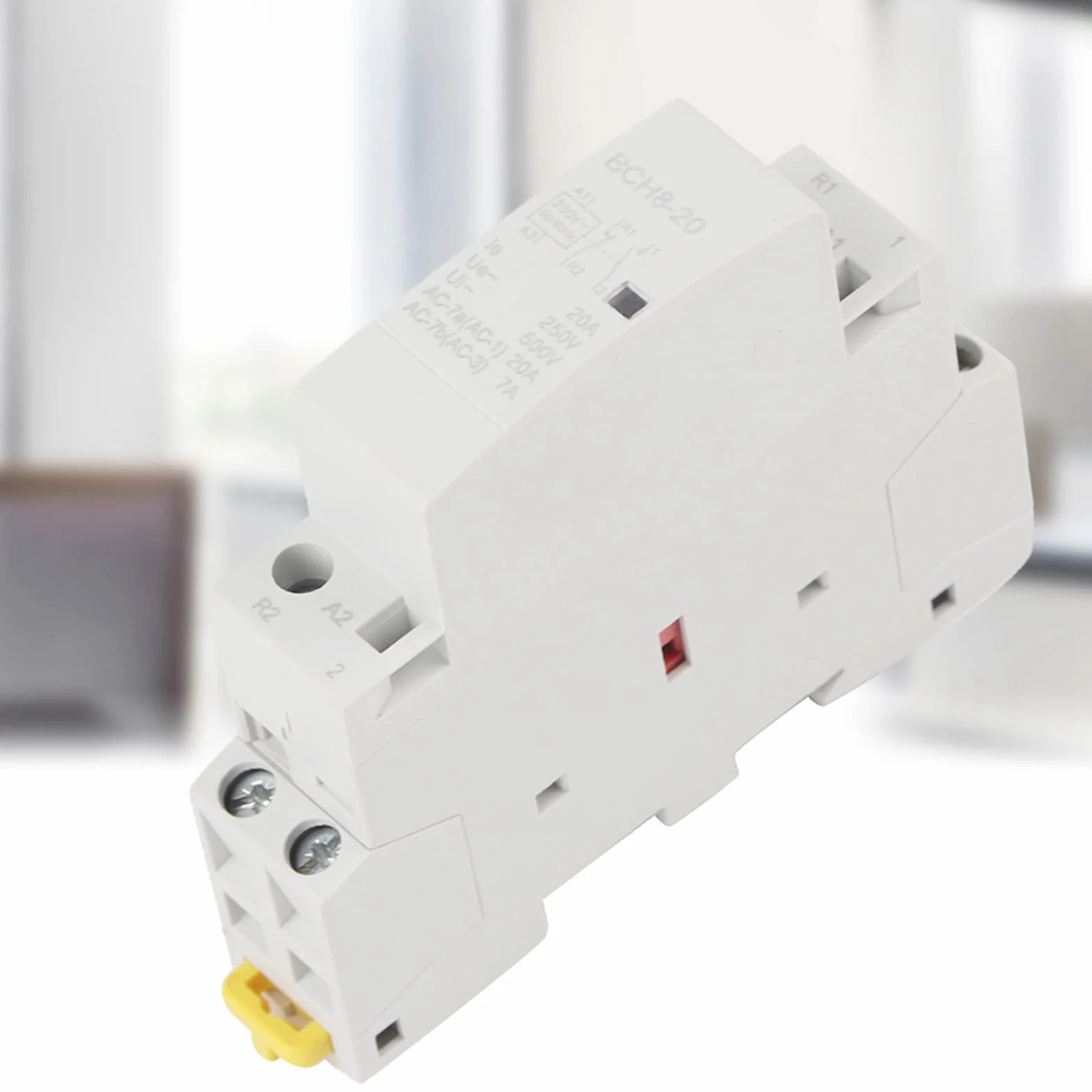 Stycznik AC 2P 1NO 1NC, 20A 24V 220V/230V 50/60Hz Domowy stycznik AC Montaż na szynie DIN Zaprojektowany do użytku domowego elektrycznego i elektronicznego (220V/230V)