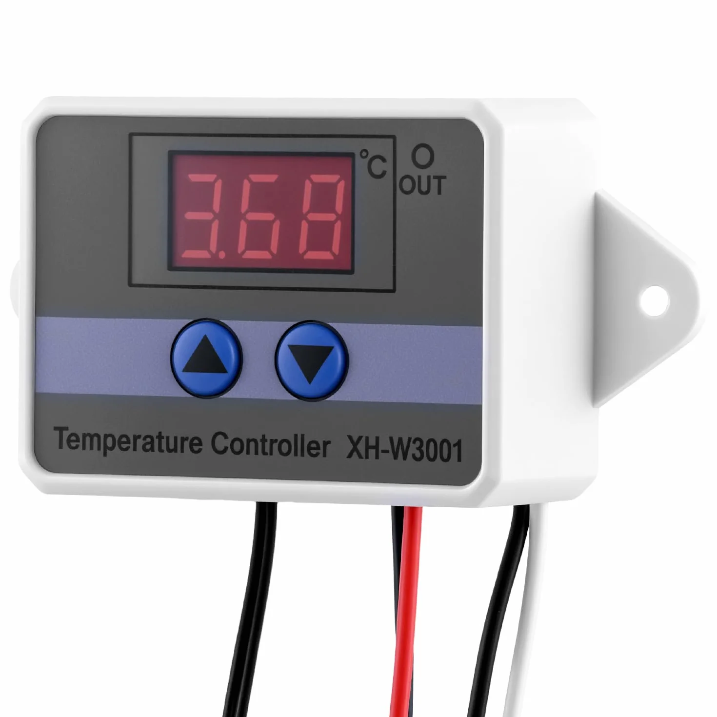 QWORK® Cyfrowy moduł regulatora temperatury LED, 12 V DC 120 W, zakres -50 ℃ do 110 ℃, tryb ogrzewania i chłodzenia, wodoodporna sonda 1 m