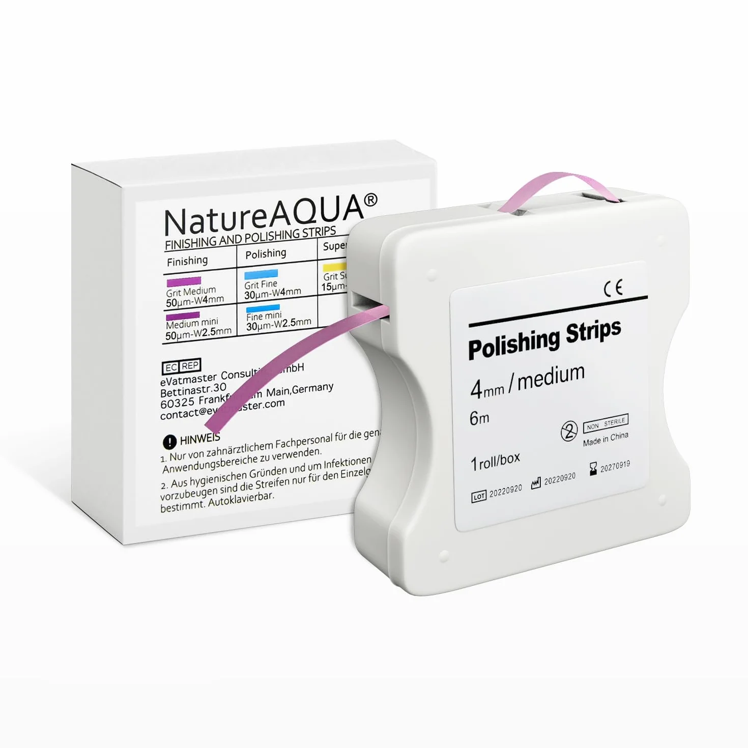 NatureAqua Papier ścierny do zębów paski polerujące 50 μm 4 mm
