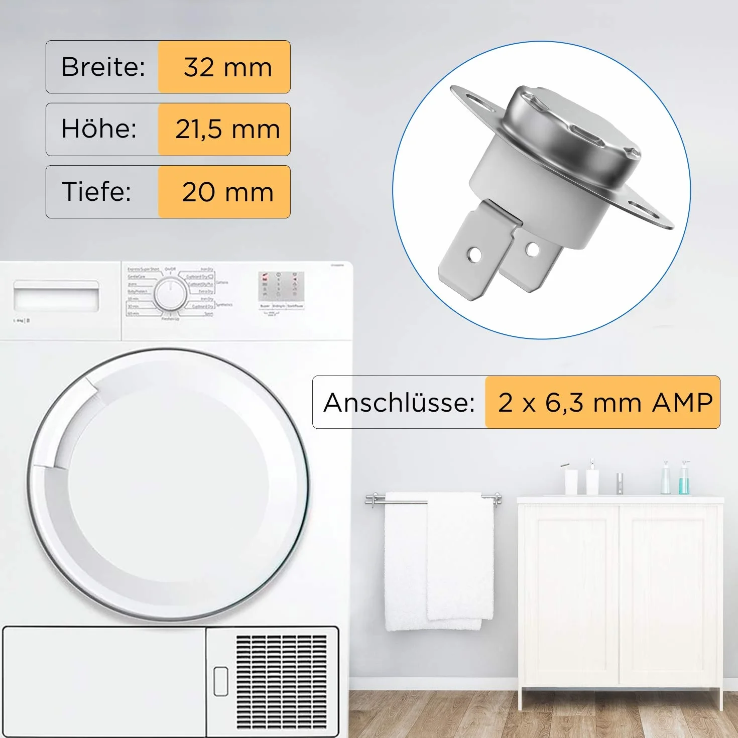 VIOKS Klixon termostat ogranicznik temperatury, zamiennik do 5432530 5432531, termostat bezpieczeństwa 160°C do suszarek bębnowych