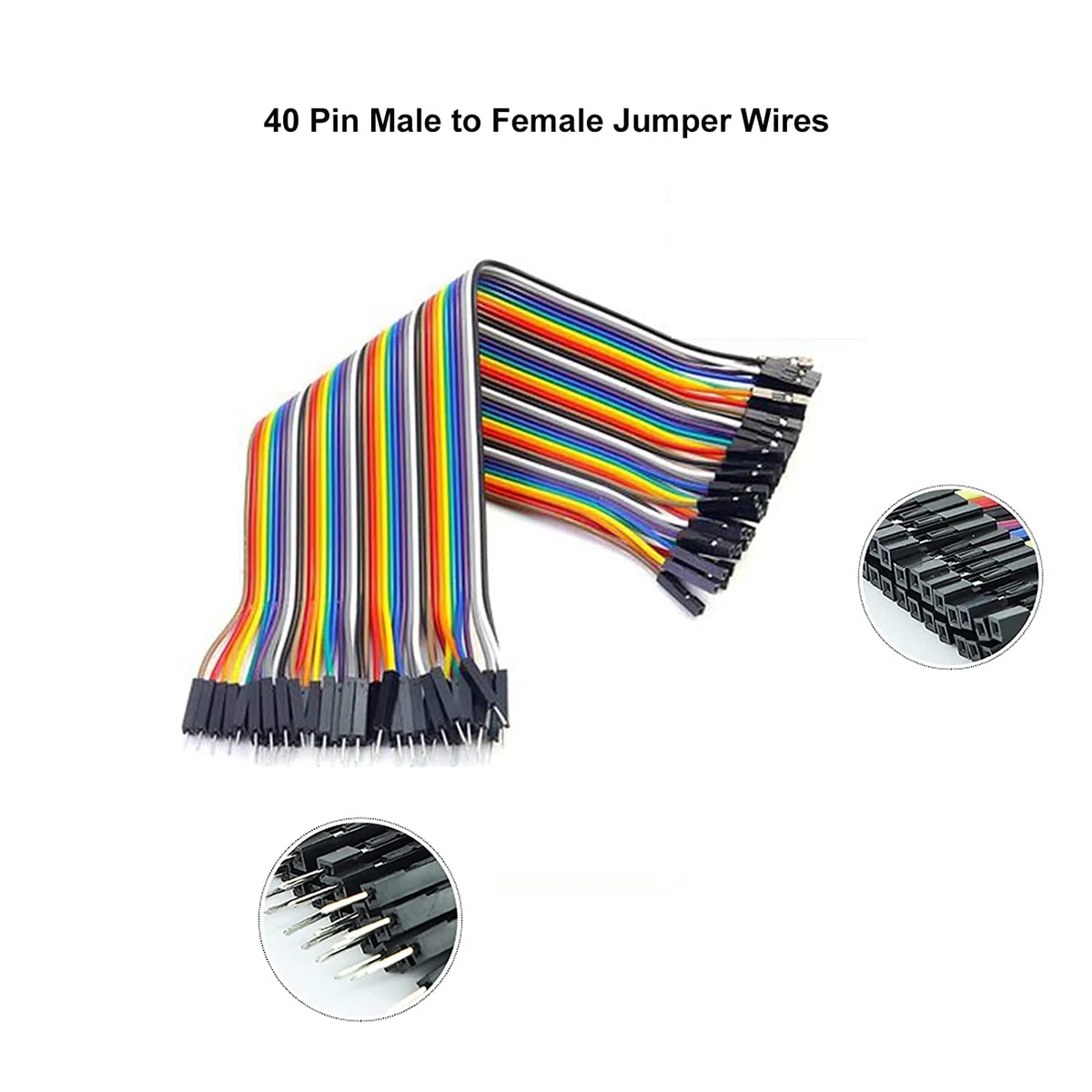 120 Pin Dupont Jumper Wires, 20cm wire length (40Pin Male to Female, 40Pin Male to Male, 40 Pin Female to Female), with Arduino and Raspberry Pi projects (Set of 3)