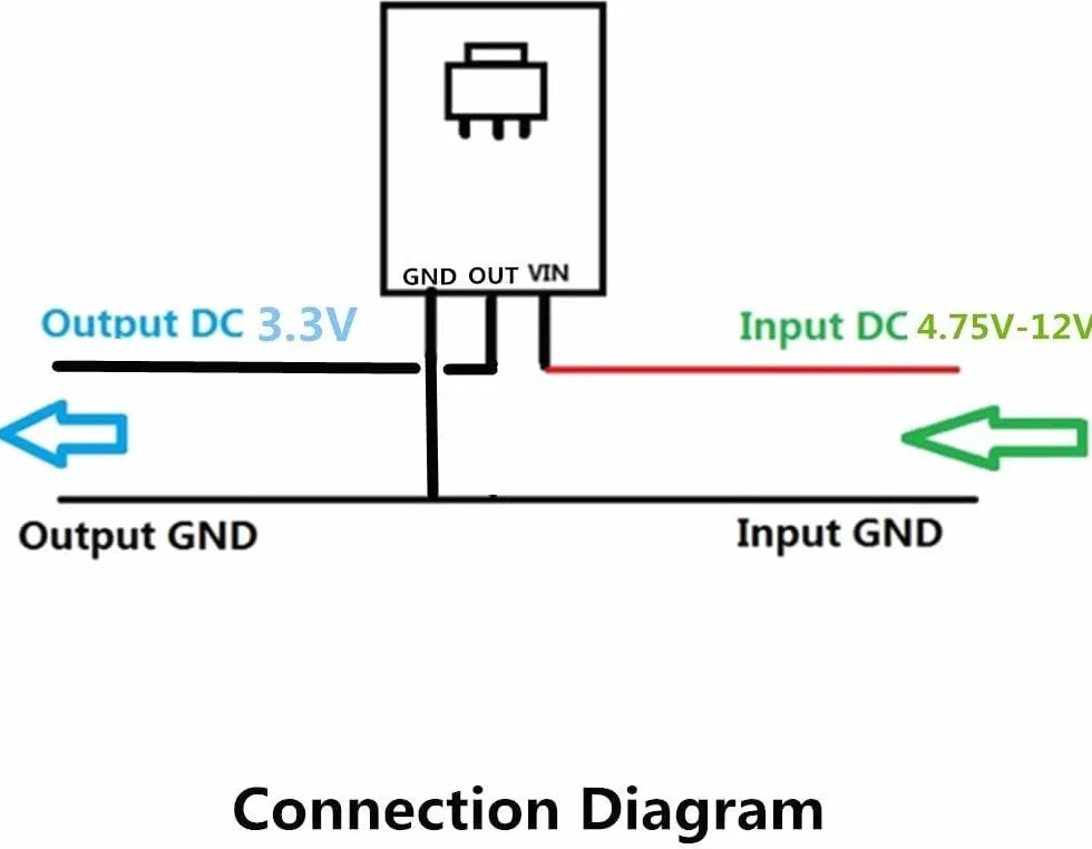 10 sztuk 3.3 Regulator napięcia DC Moduł zasilania obniżającego napięcie 4.75 V-12V do 3.3 V 800mA