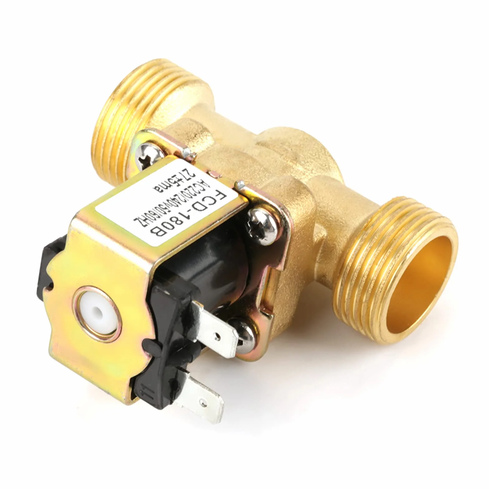 Zawór elektromagnetyczny 220 V Agua Mosiądz Magnetventil 230V G3/4 Wejście 2-drożne N/C Elektryczny zawór elektromagnetyczny normalnie zamknięty AC 220/240V Fcd-180B
