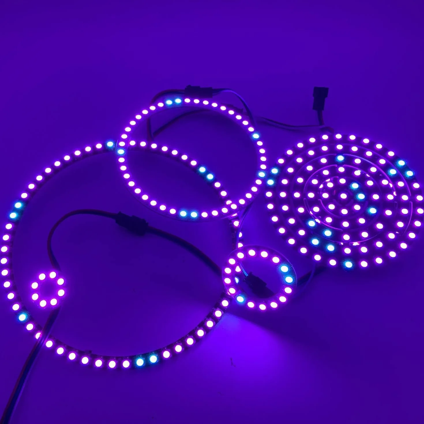 WS2812B LED Pixel Ring adresowalne moduły WS2812 IC RGB DC 5V 8 diod czarny