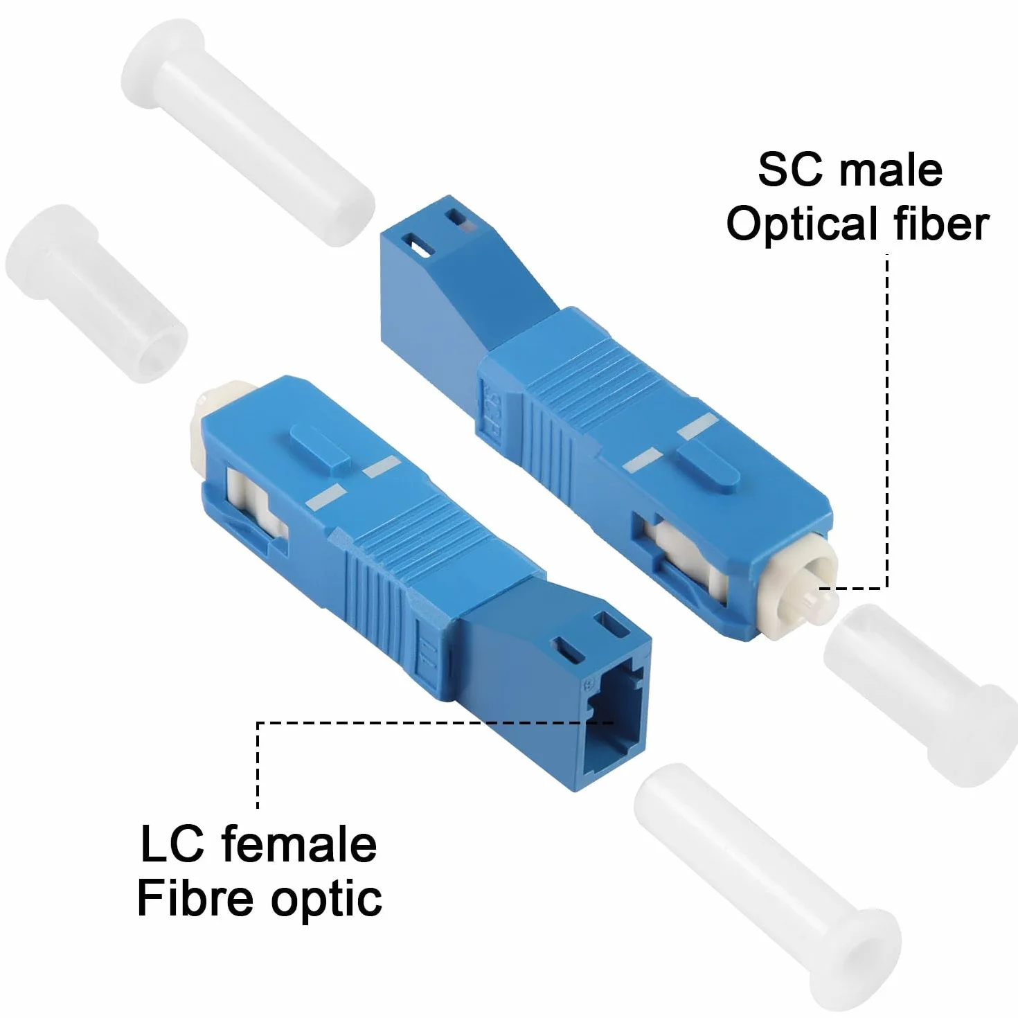 QIANRENON SC męski na LC żeński jednomodowy adapter SM 9/125μm SC/UPC na LC/UPC hybrydowy konwerter simplex
