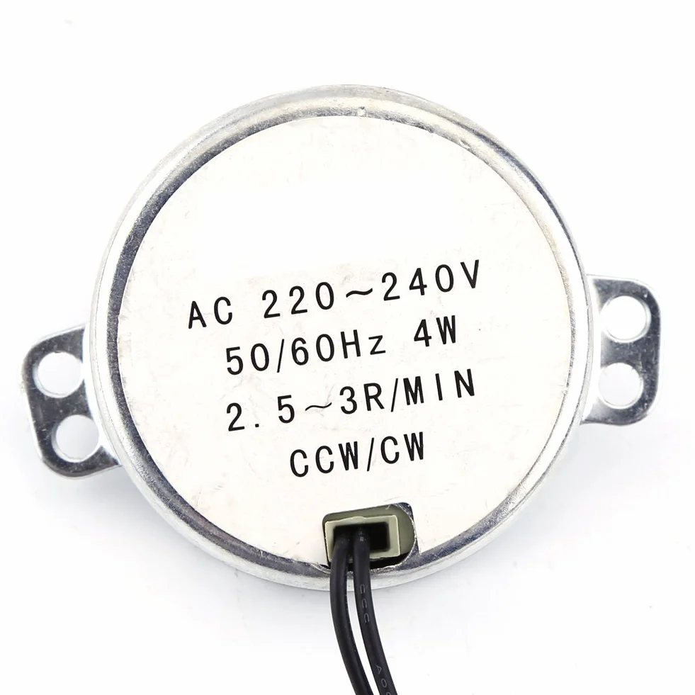 1 Pc Prąd Przemienny 220 240V Synchroniczny 1 Pc 220 240V Ac Synchroniczne Elementy Mikrofonu z Silnikiem 4W Cw Ccw (2,5 3Rpm) (2,5-3 obr./min)
