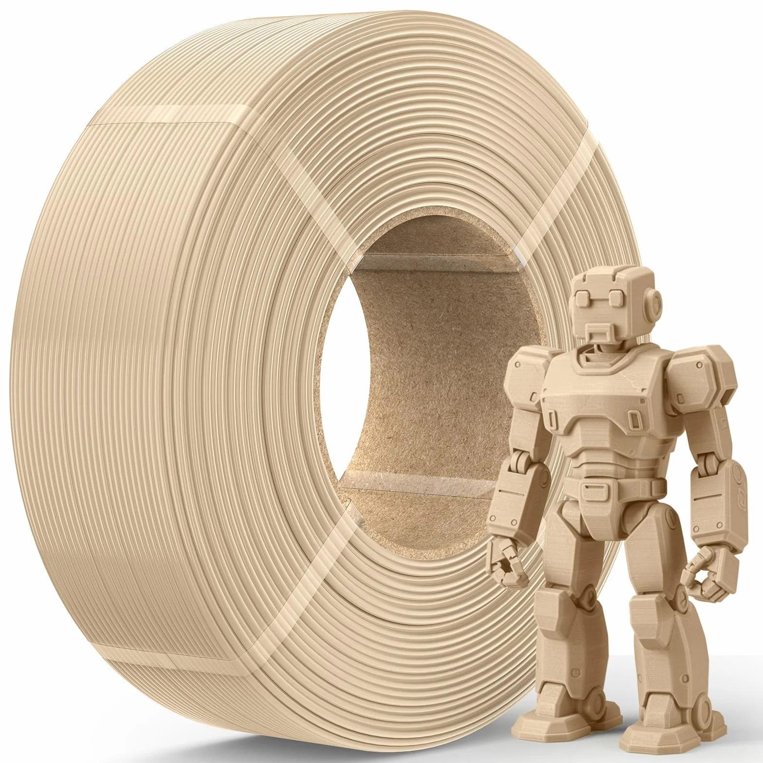 JAYO Filament PLA Refill 1,75 mm, zwiększona wytrzymałość, materiały do druku 3D, dokładność wymiarowa +/- 0,02 mm, Neatly Wound, 1,1 kg (+ 100 g dodatku), farba do drewna