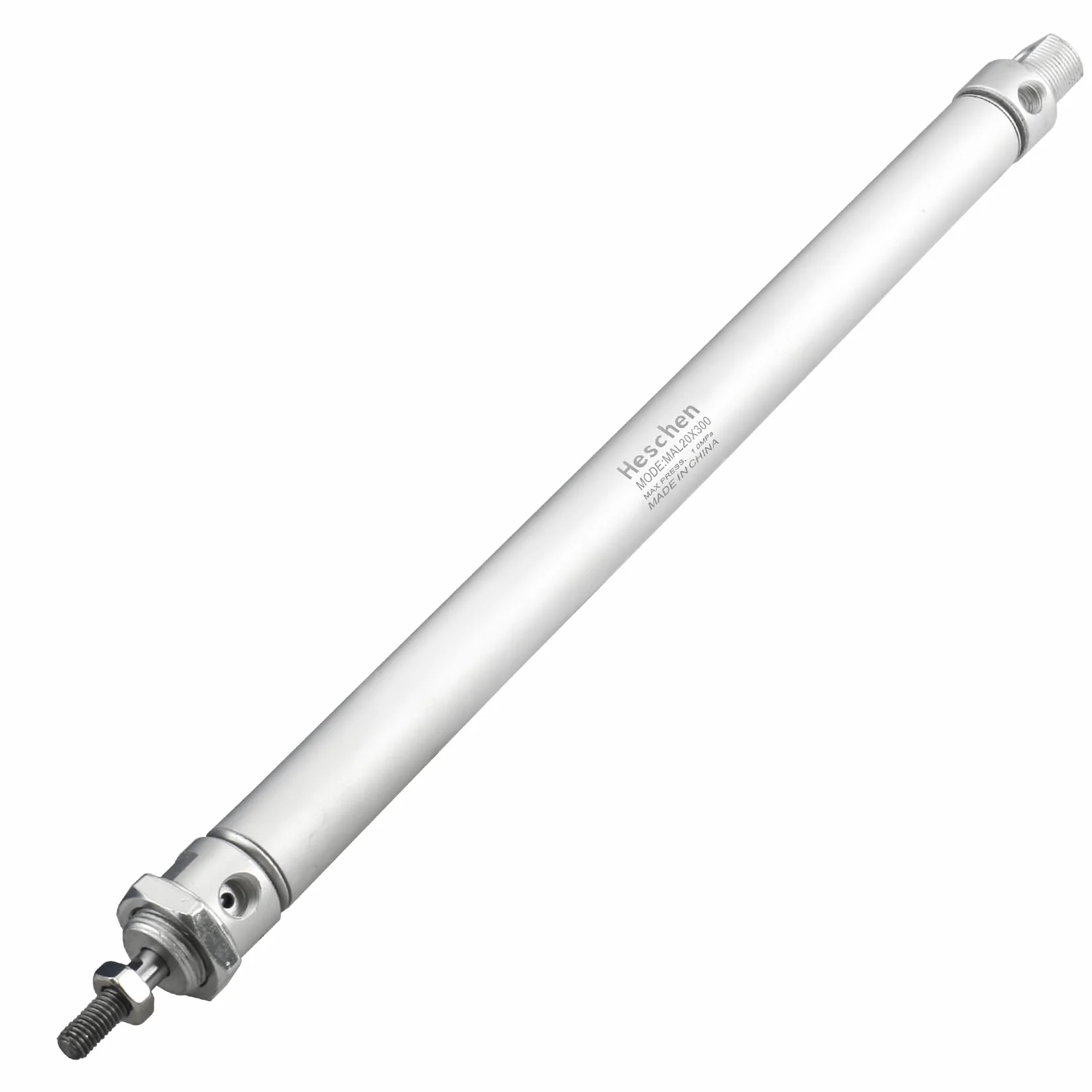 Heschen Pneumatyczny wąski cylinder pneumatyczny MAL 20-300 PT1/8 Port 20 mm otwór 300 mm skok dwustronnego działania