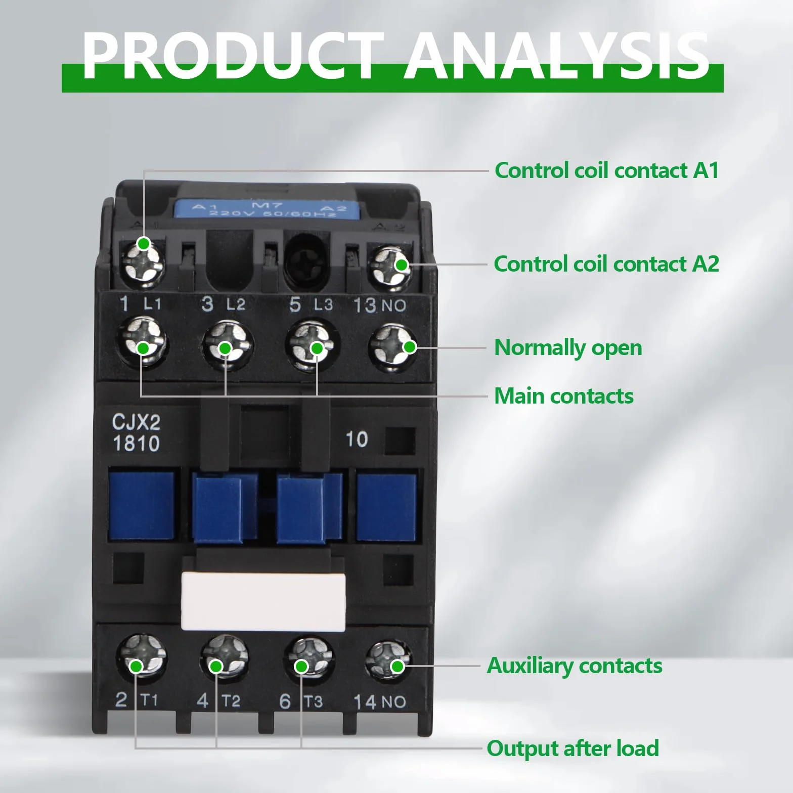 Wengart Stycznik AC CJX2-1810, AC220V 18A 4NO