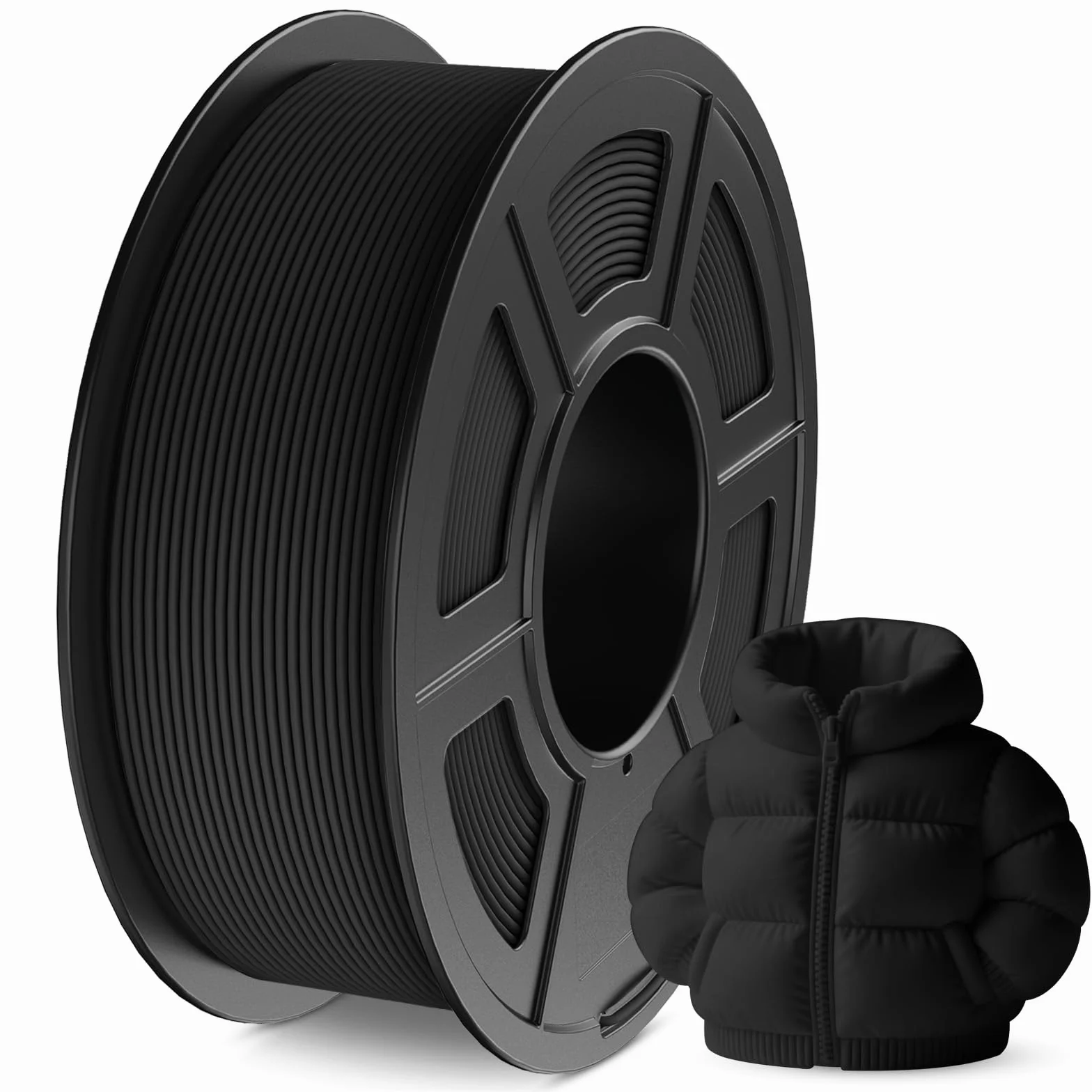 JAYO Matowy filament PLA 1,75 mm czarny 1,1 kg, matowy filament do drukarki 3D PLA, matowa tekstura, dokładność wymiarowa +/- 0,02 mm, szpula 1,1 kg (1,1 kg) do większości drukarek 3D FDM