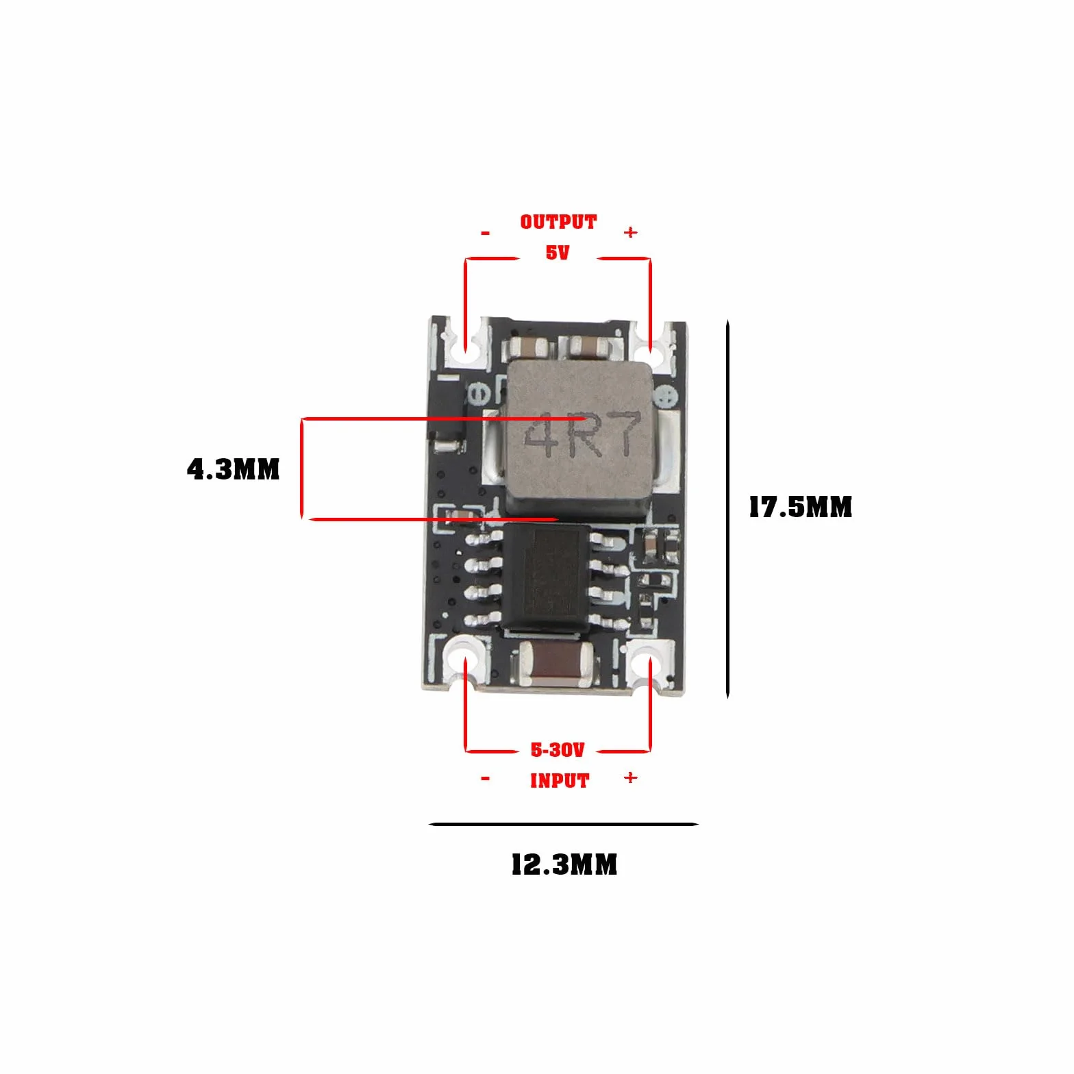 5 szt. DC-DC Step-down PCB moduł zasilania 5 V-30 V wejście do 5 V wyjście 1,5 A mini zasilacz pojazdu do modelu samolotu pojazdu