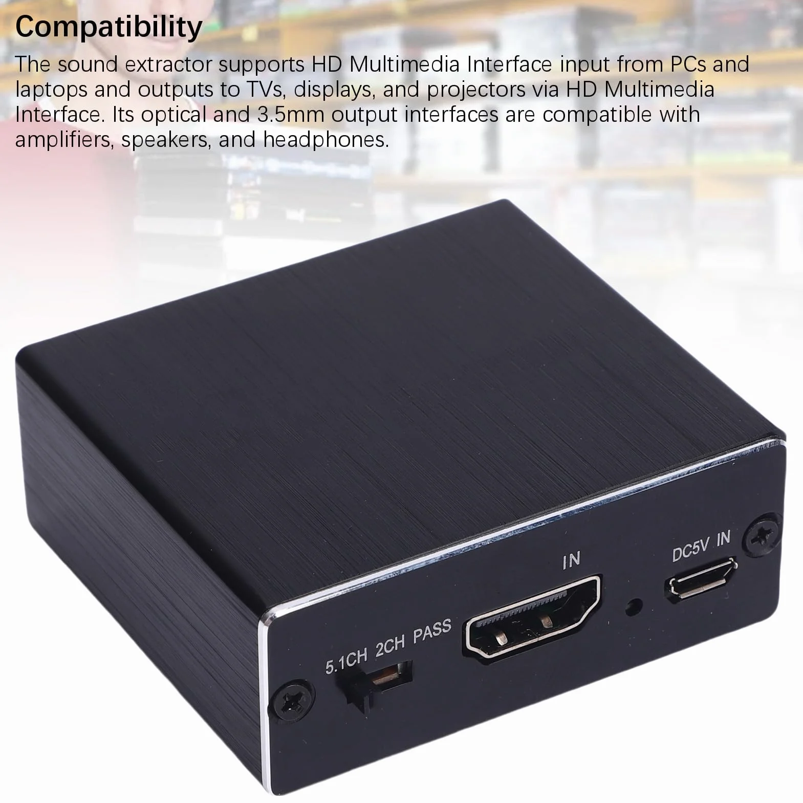 LICAEVEY 4K HDMI Audio Ekstraktor Rozdzielacz do Optycznego 3,5 Mm Aux Audio Adapter Converter Wsparcie HDCP Digital DTS 5.1 PCM 2.1CH Pass