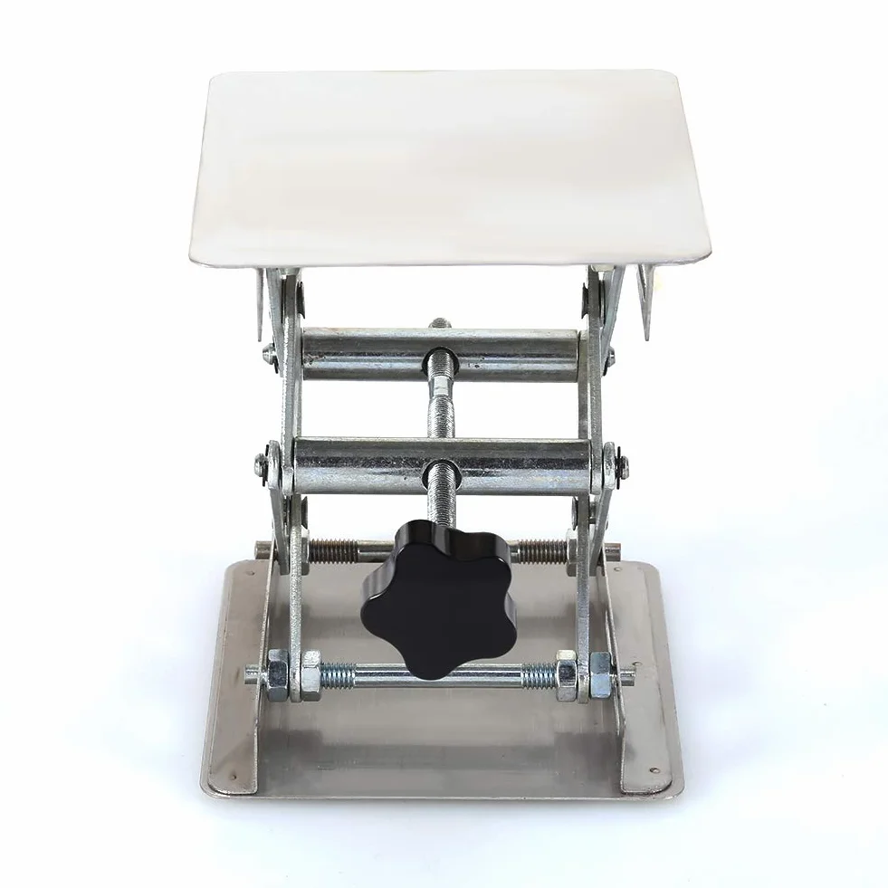 Platforma podnosząca laboratoryjna ze stali nierdzewnej 100 x 100 mm, zakres wysokości 45-150 mm