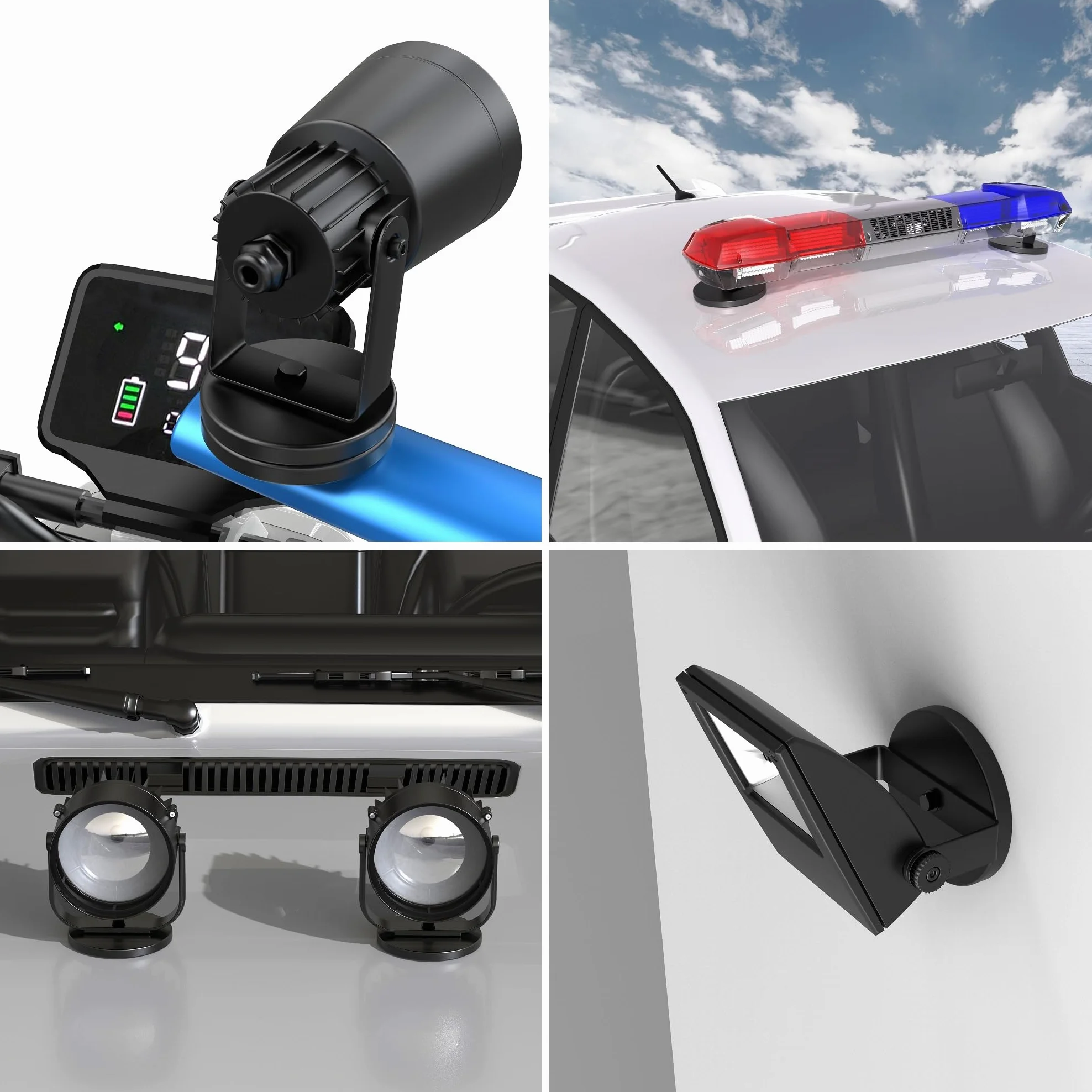 Magnetpro 4 sztuki silnych gumowanych magnesów, antypoślizgowe, odporne na zarysowania i korozję, ponad 15 kg mocy kleju, z otworem gwintowanym 1/4"-20 i śrubą ze stali nierdzewnej do PTZ, kamery